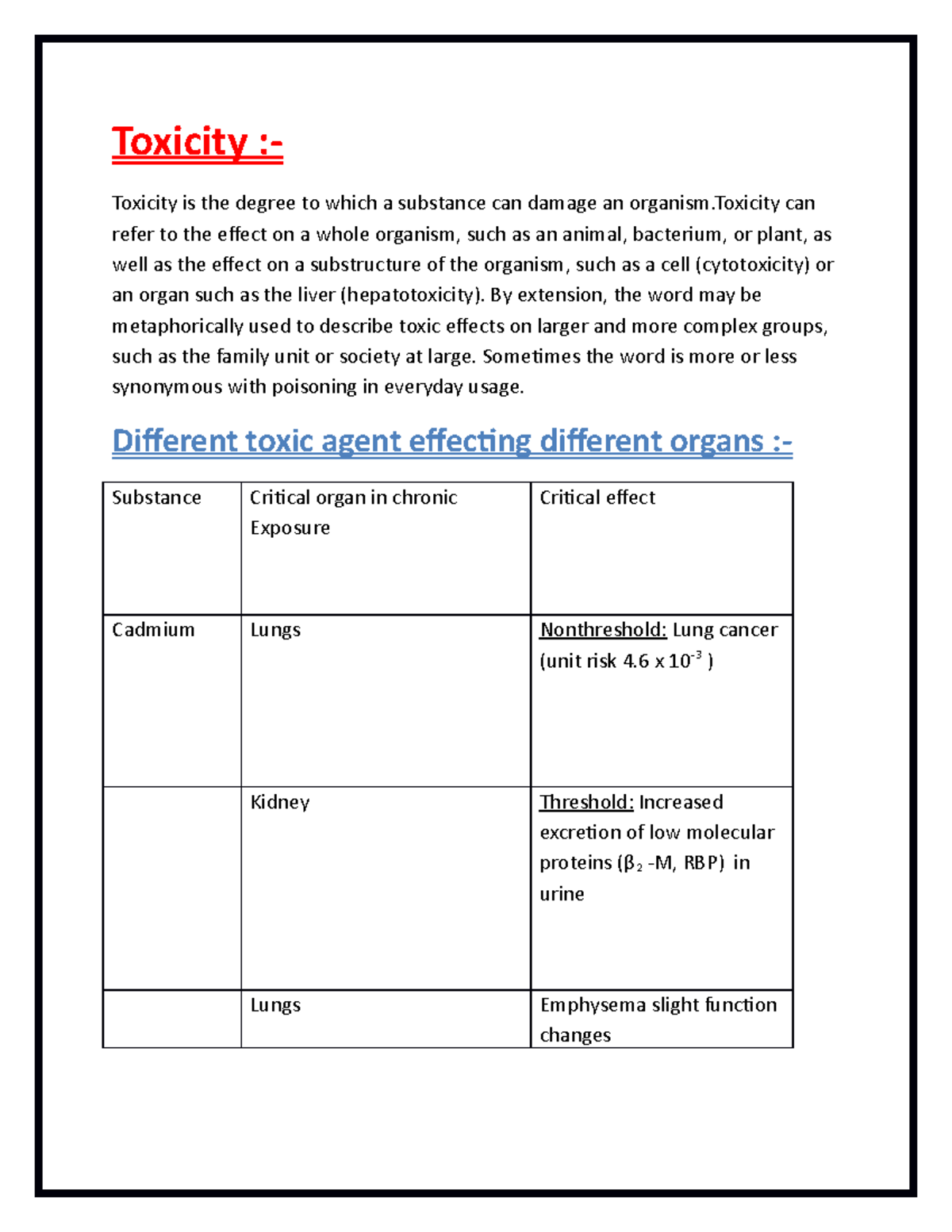 Toxicity - Lecture Notes For Pharmacology - Toxicity :- Toxicity Is The ...