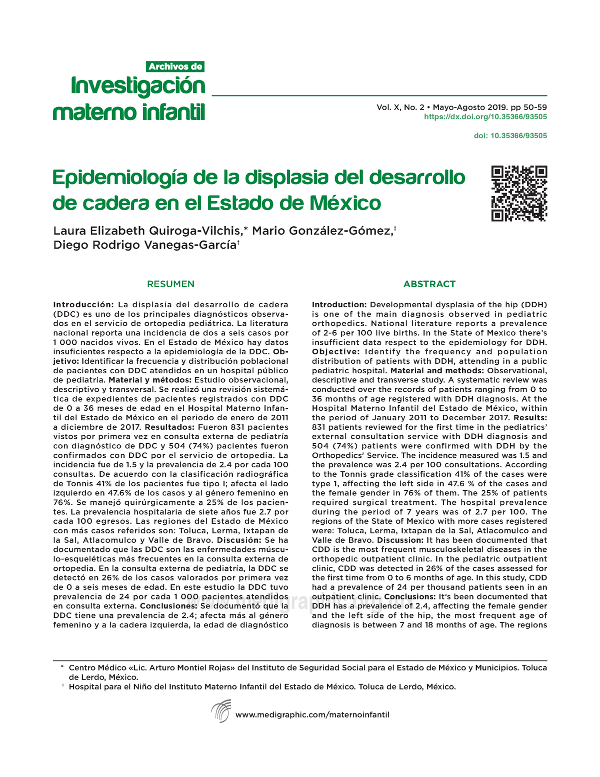 Displacia De Cadera 3 - BUEN APUNTE - Medigraphic.org EpidemiologÌa De ...