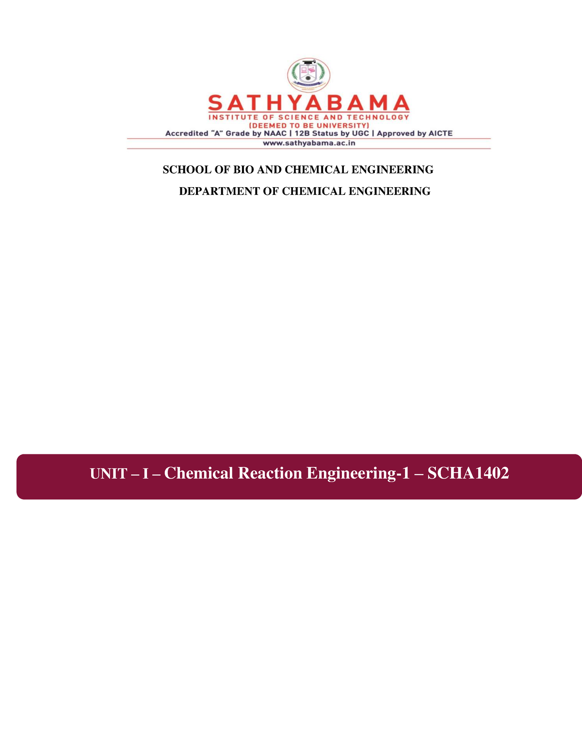 Chemical Reaction Engineering - The Substance (or Substances) Initially ...