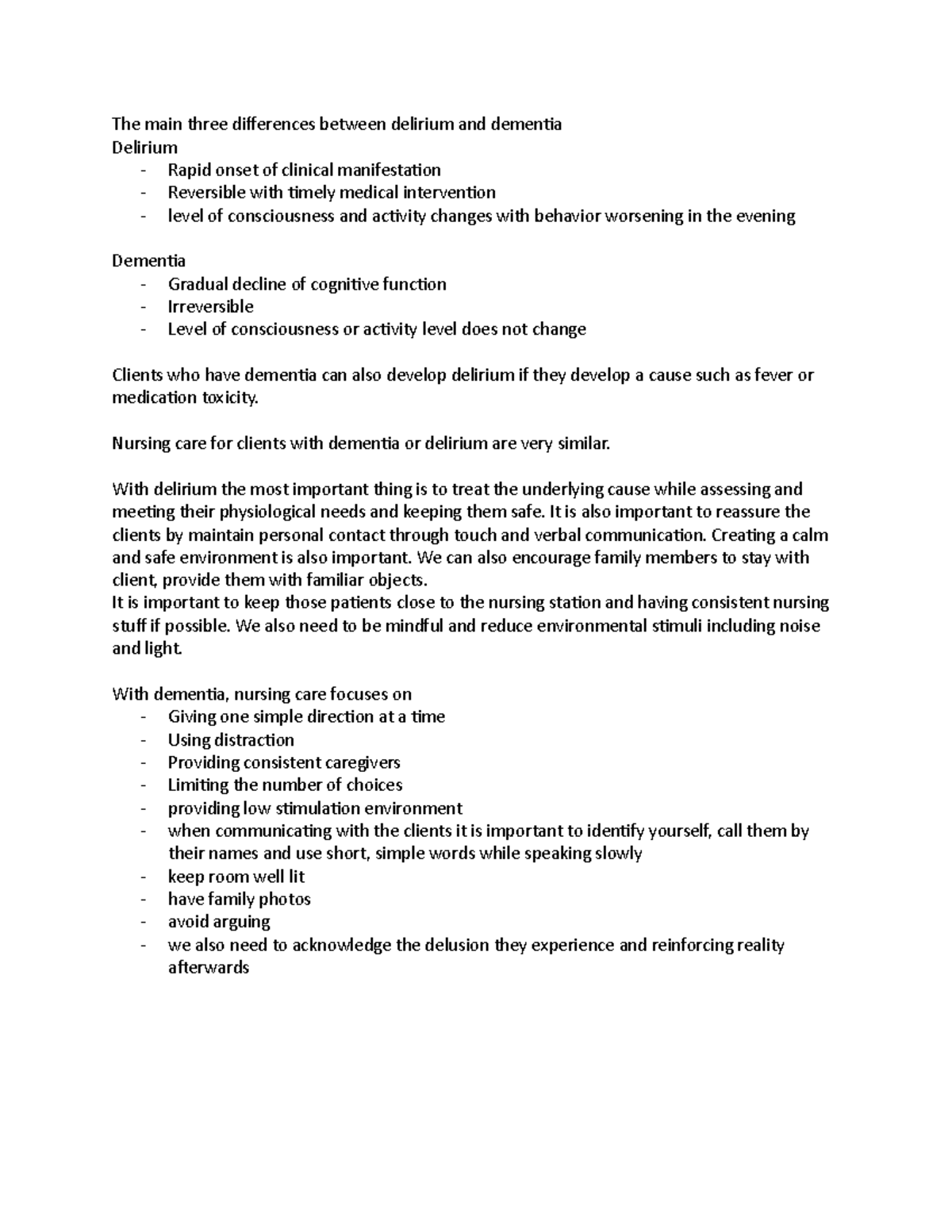 Neuro case study - overview to study (group work) - The main three ...