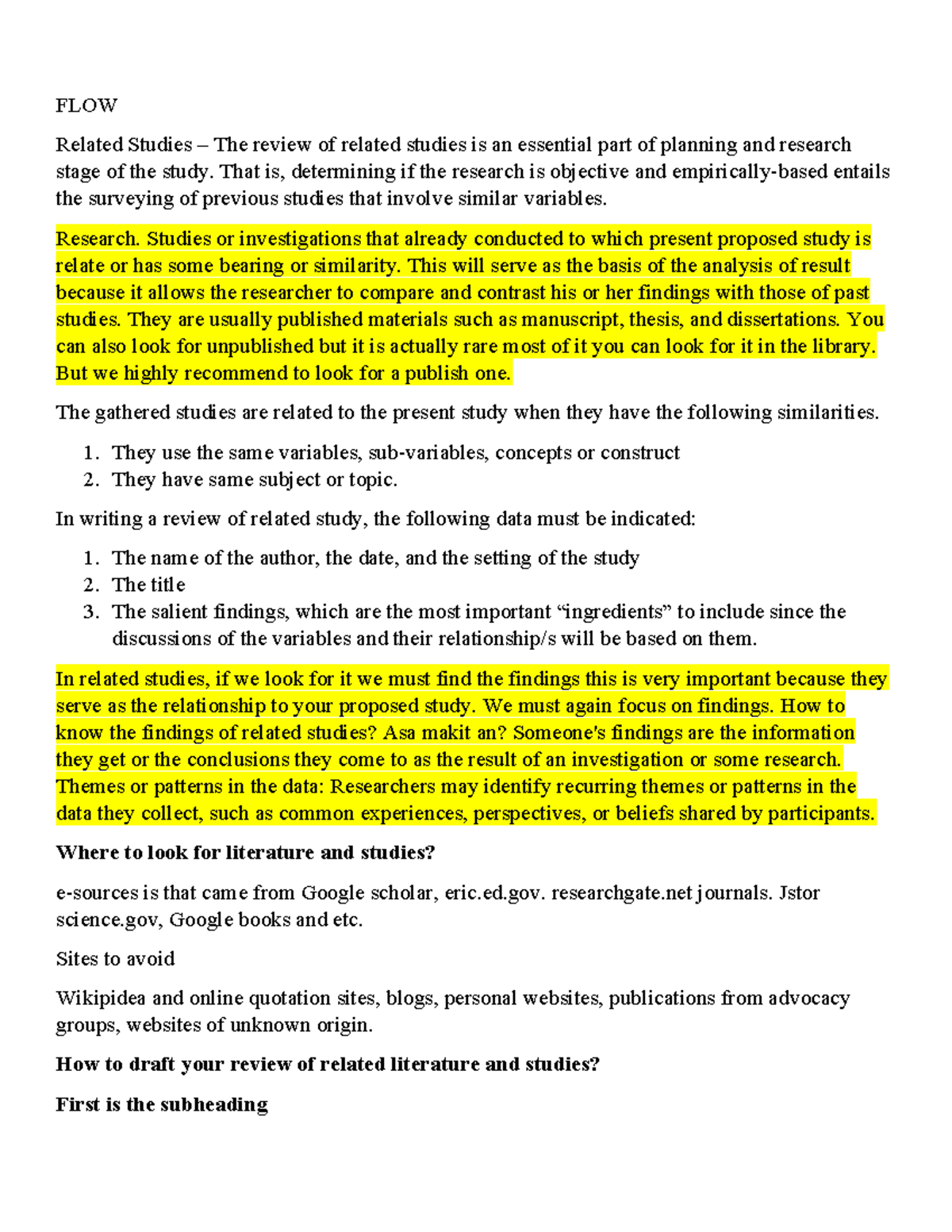 Bagong script ni research - FLOW Related Studies – The review of ...