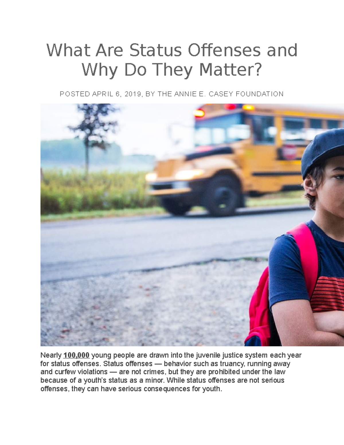 Status Offense Instructor Eugene Emory What Are Status Offenses