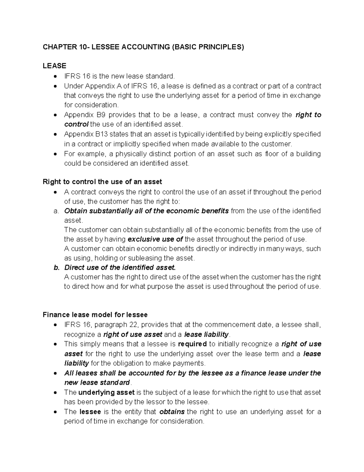 Chapter 10- Lessee Accounting - CHAPTER 10- LESSEE ACCOUNTING (BASIC ...