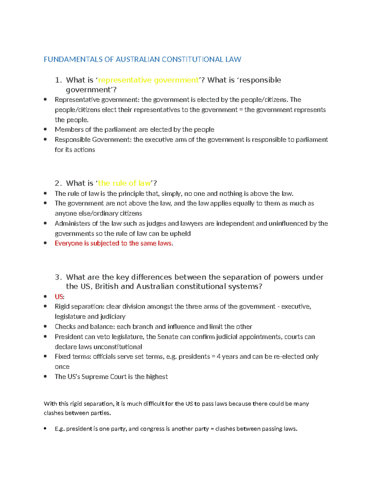 Week 1 Aus Cth Tut - Tutorial notes - FUNDAMENTALS OF AUSTRALIAN ...