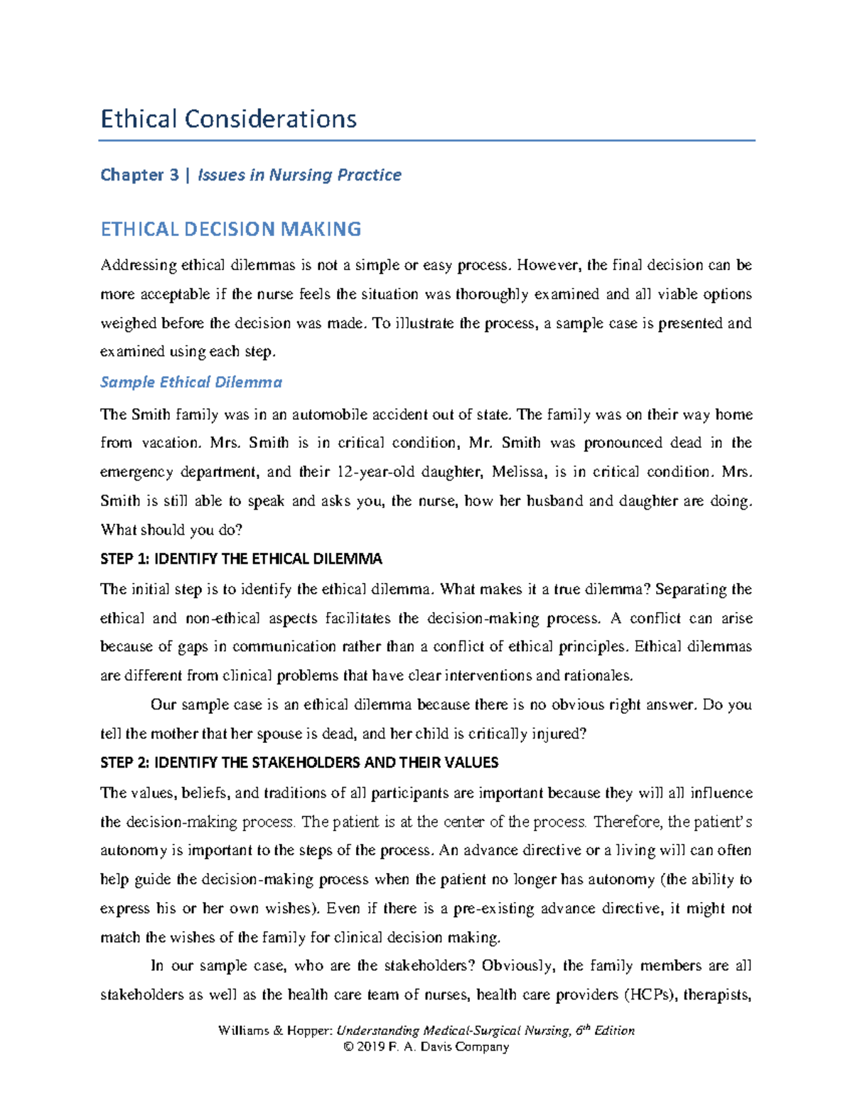 Ethical Considerations Ch03 Williams & Hopper Understanding Medical