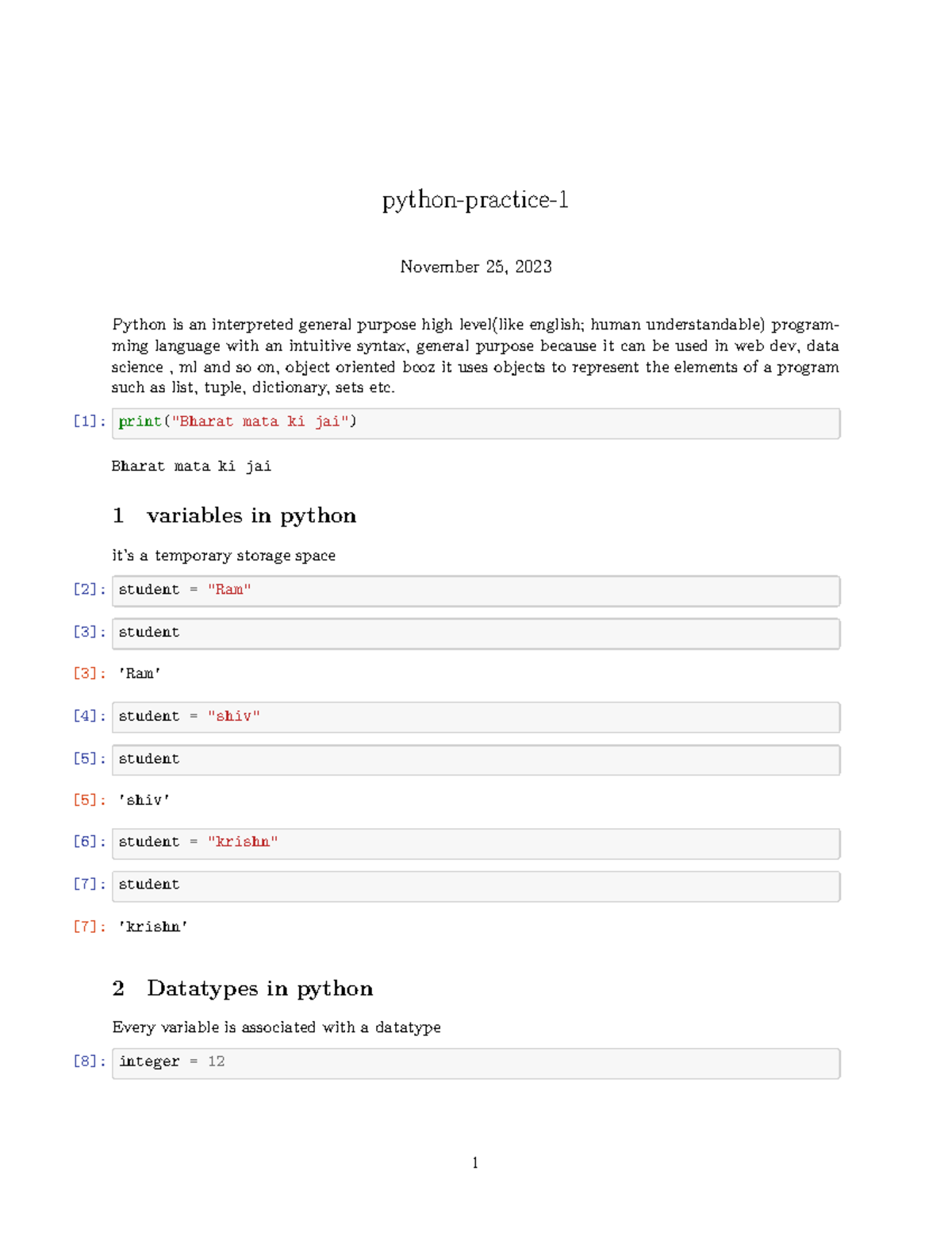 Python demonstration - Nxhdhd - python-practice- November 25, 2023 ...