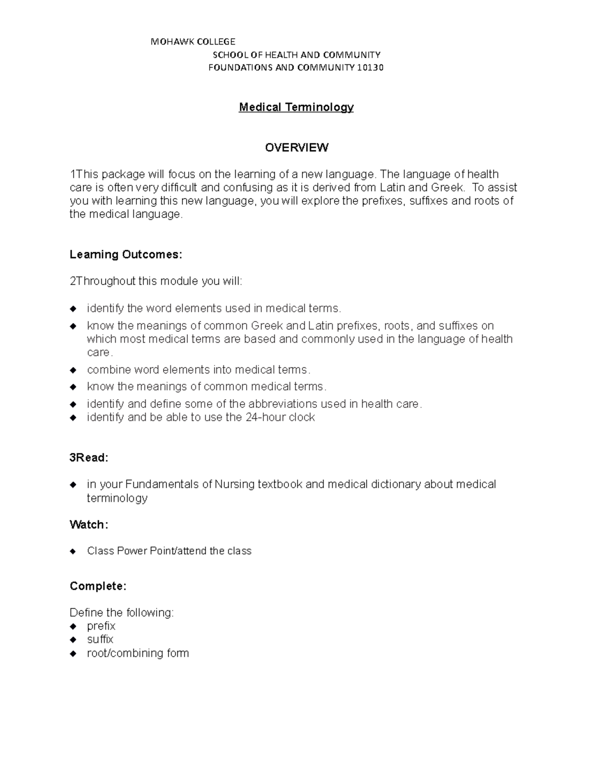 Medical+Terminology+Guided+Learning+Package - SCHOOL OF HEALTH AND ...
