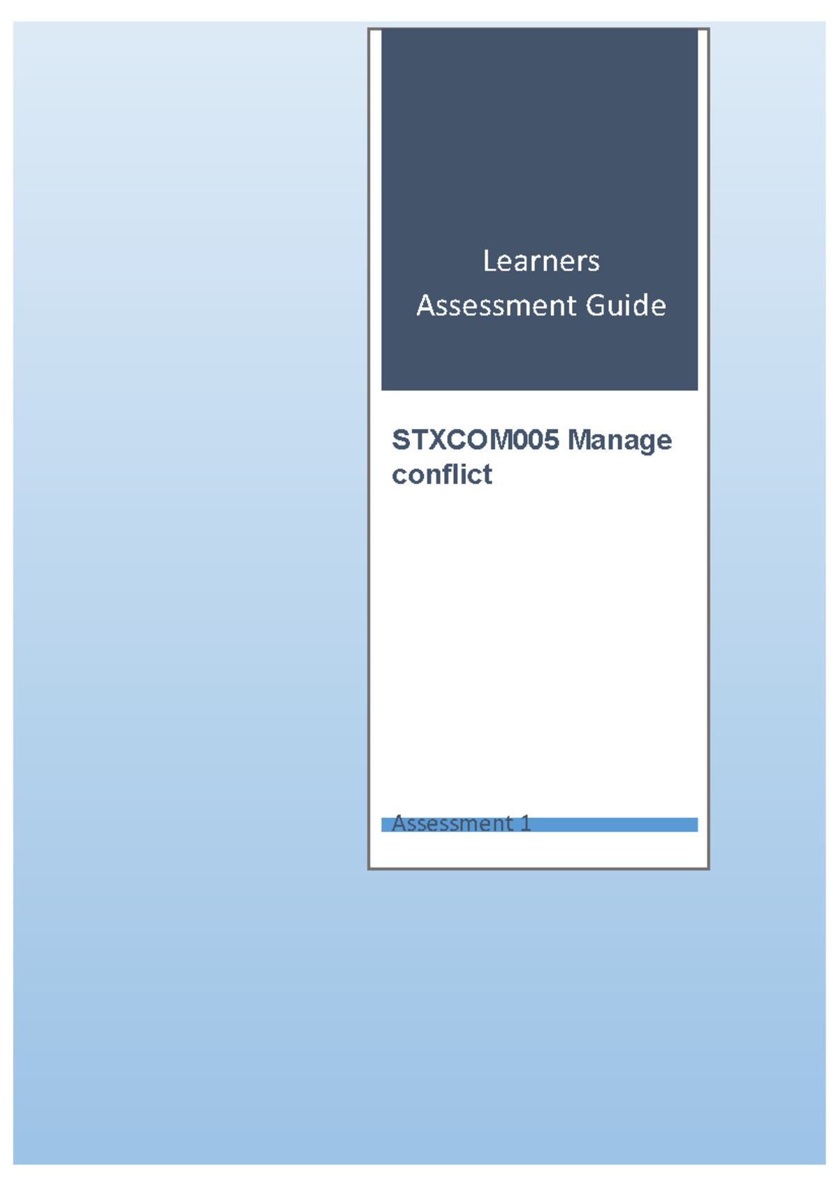 Sitxcom 005 Assessment 1 - Assessment 1 Learners Assessment Guide ...