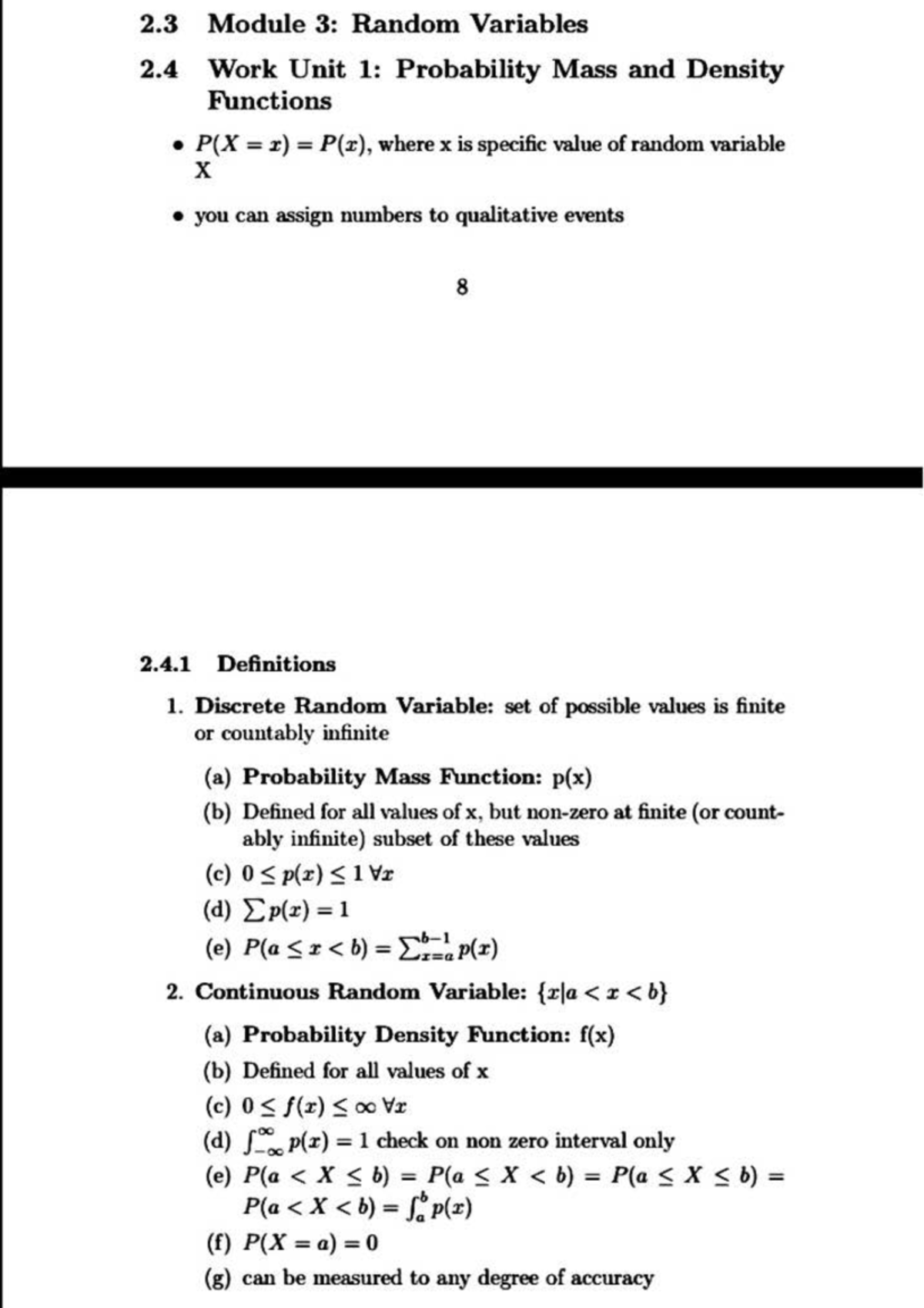 Random variables Summary notes 3 - STA1000F - Studocu