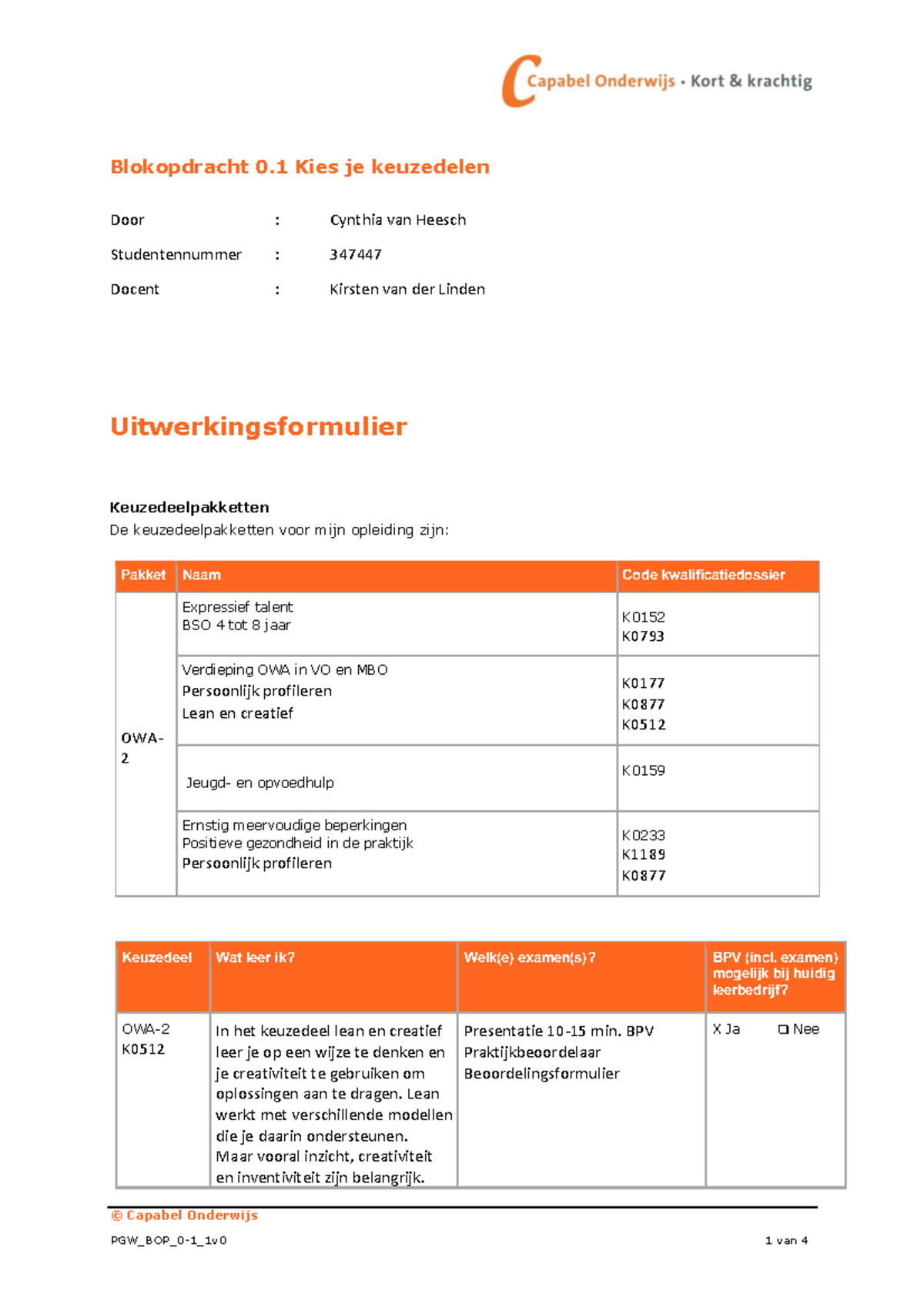 PGW Blok 2 Blokopdracht 0.1 Uitwerking PDF - © Capabel Onderwijs ...