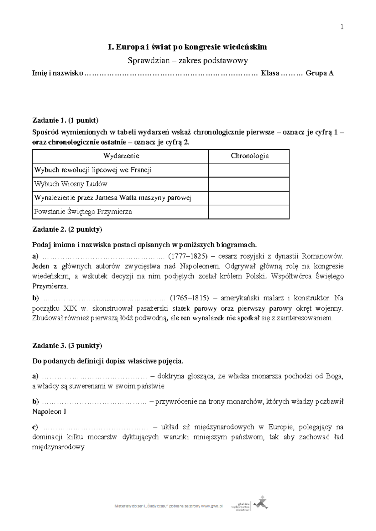 świat Bezkręgowców Sprawdzian Kl 1 Gim Grupa A www.studocu.com