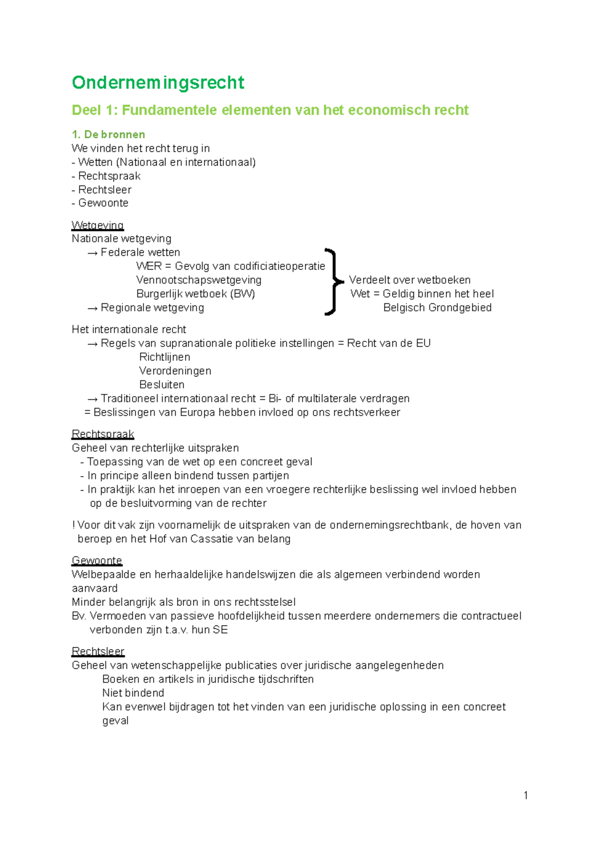 Ondernemingsrecht Samenvatting Januari Academiejaar 2021-2022 ...