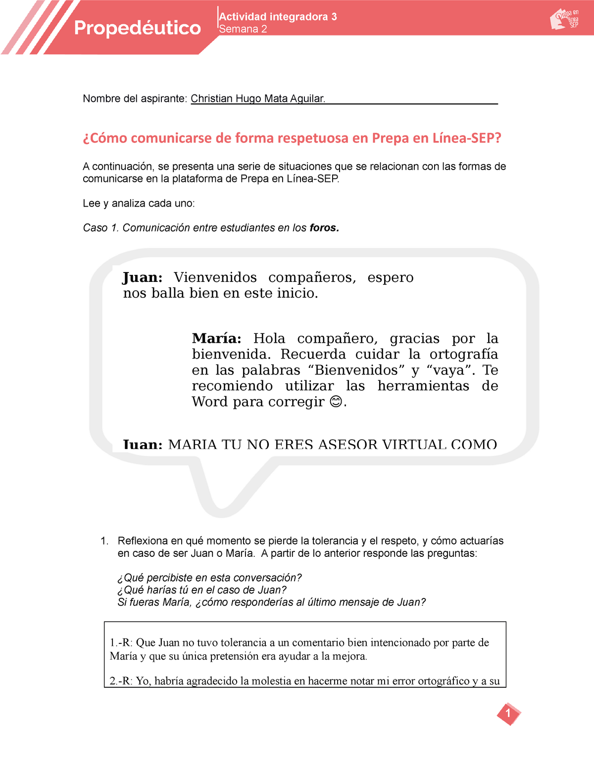 Actividad Integradora 3 Modulo Propedeutico 2021 Nombre Del Aspirante Christian Hugo Mata 9557