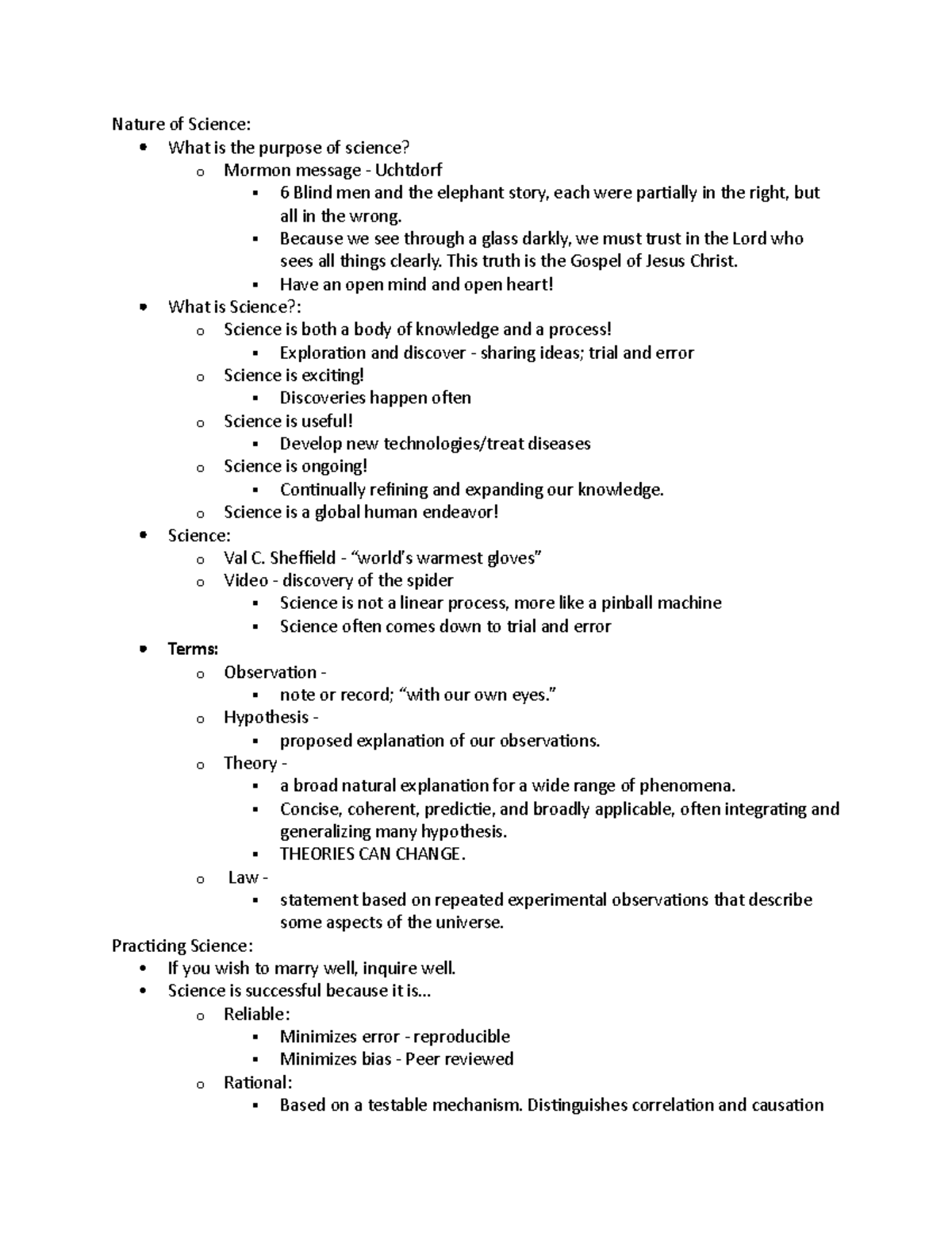 Foundation Science - Lecture notes some - Nature of Science: What is ...