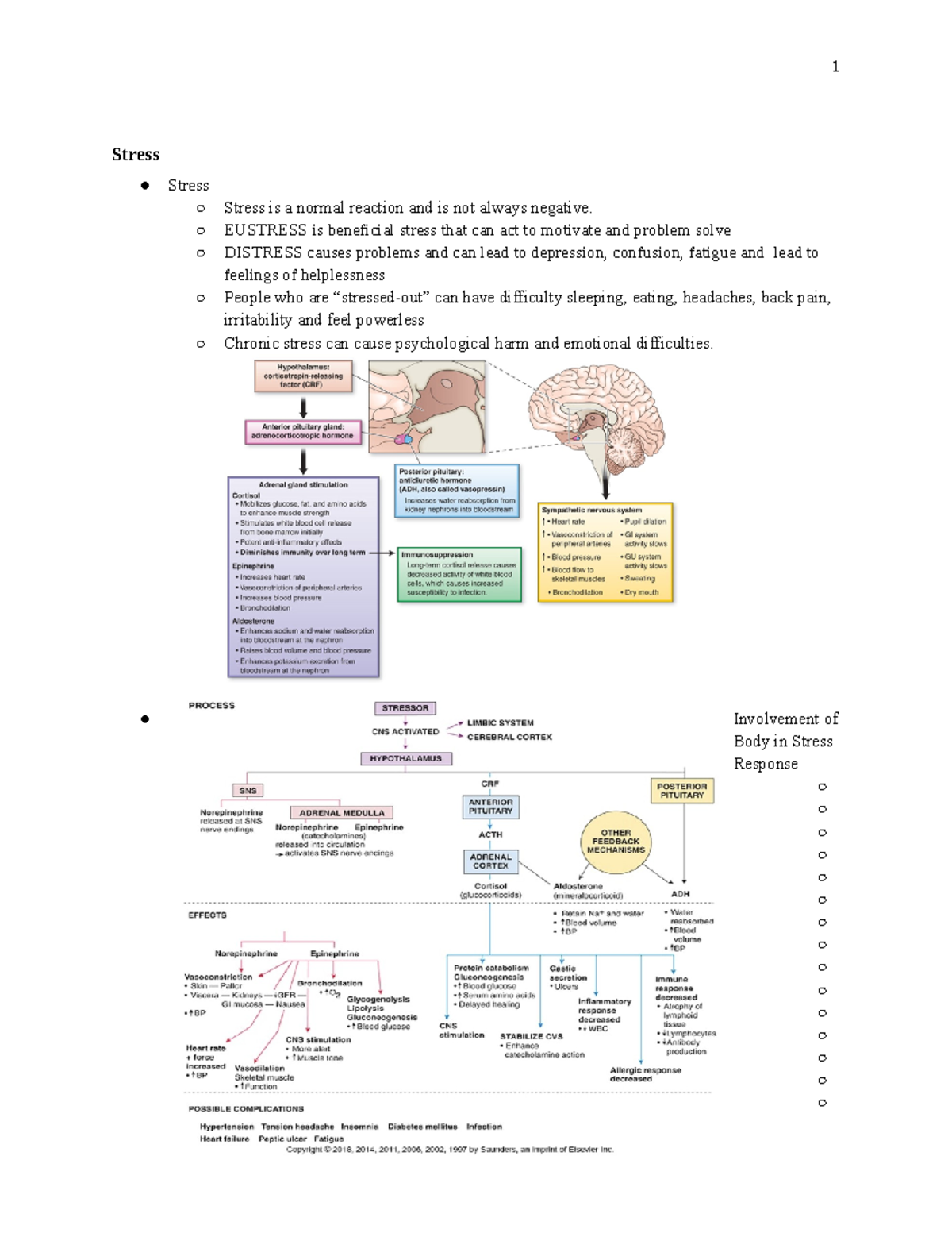 patho /pharm exam 1 study guide - Stress Stress Stress is a normal ...
