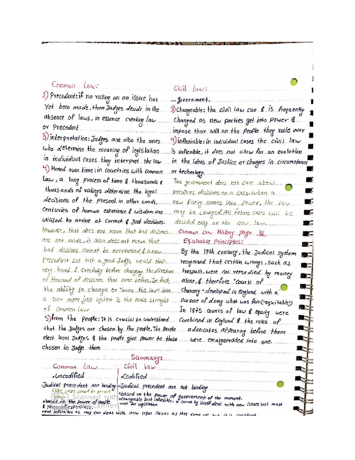 Common law versus civil law notes - LAW1108 - Studocu