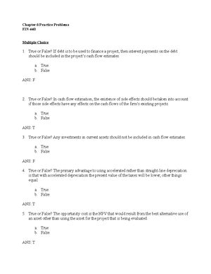 Chapter 16 Practice Problems and Solutions - Chapter 16 Practice ...
