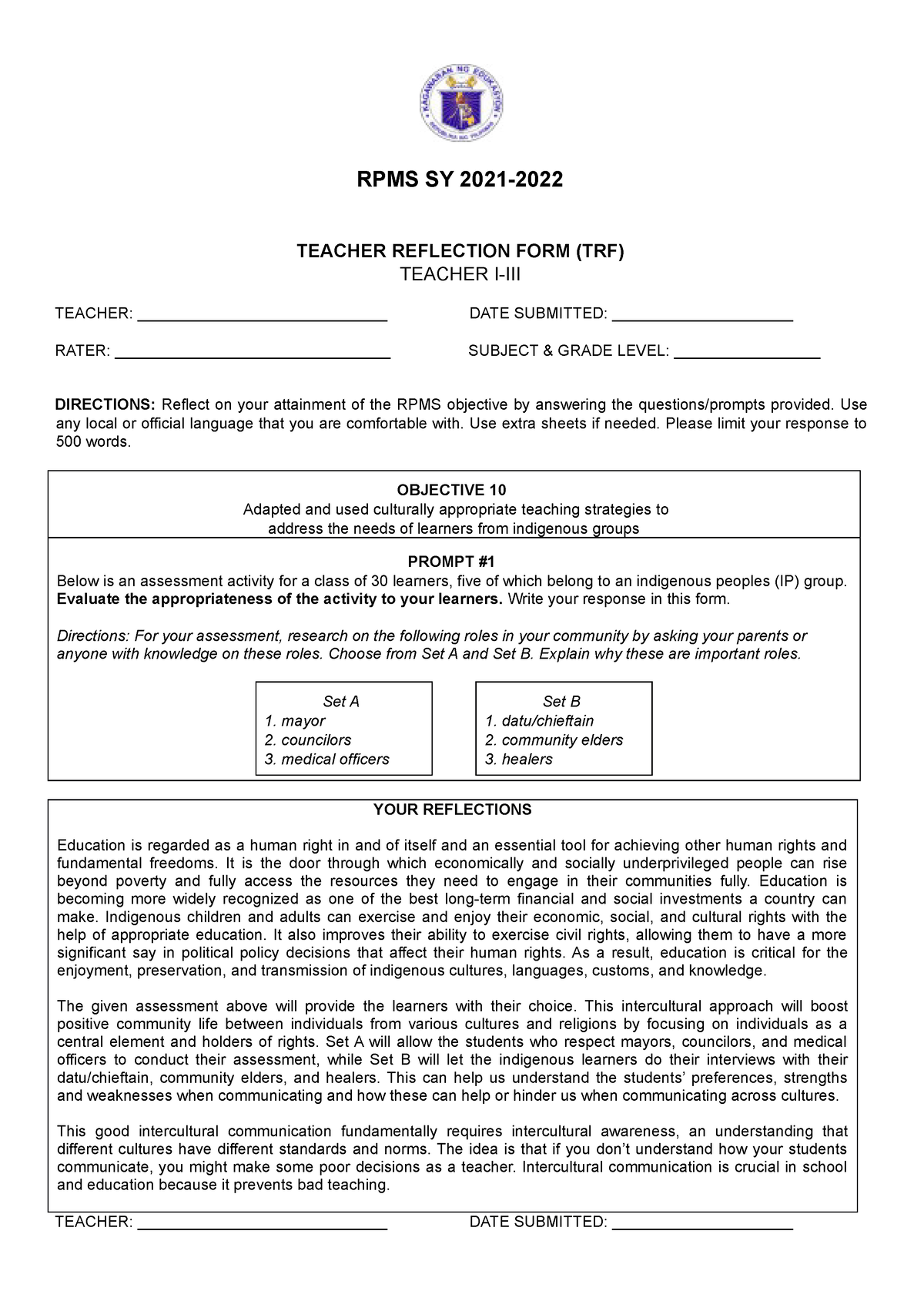 trf-movs-for-objective-10-rpms-sy-2021-teacher-reflection-form-trf