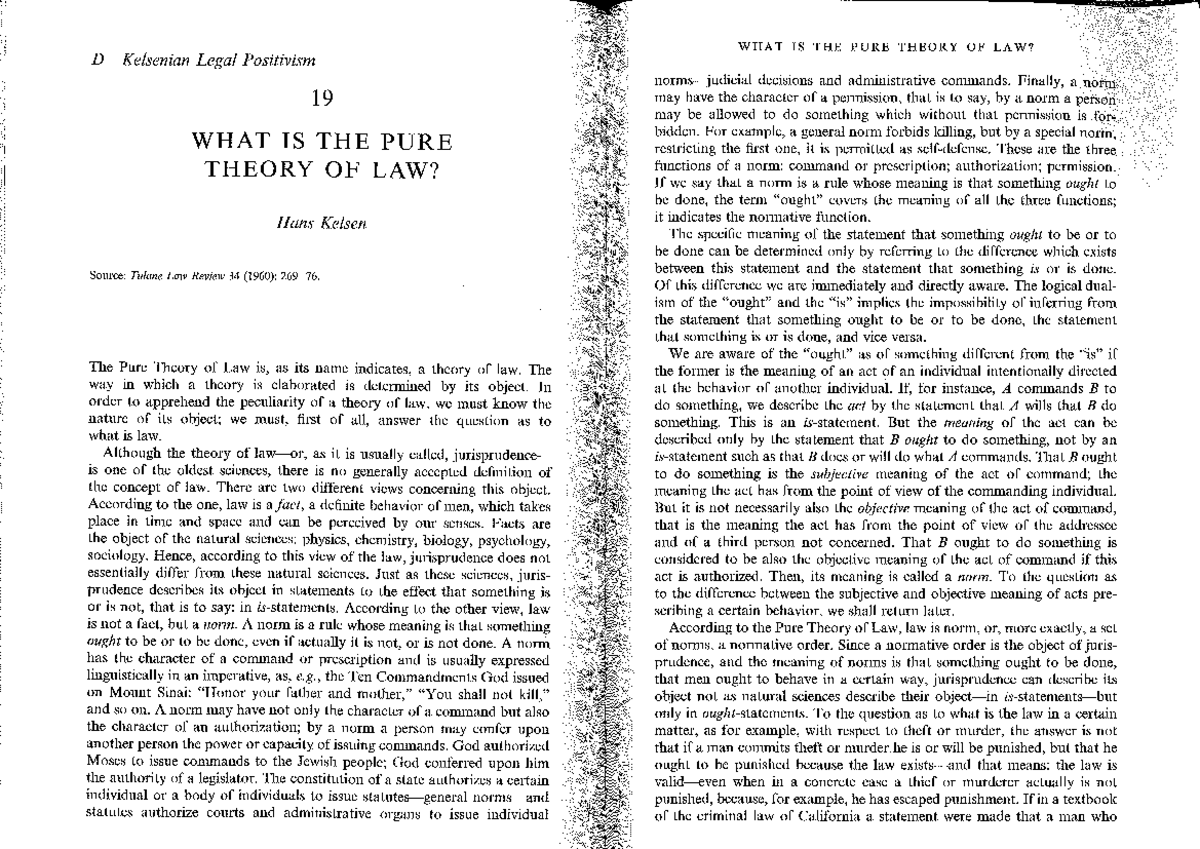 kelsen pure theory of law in jurisprudence