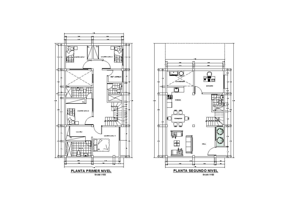 Propuesta 1 - ESTUDIO LAVANDERIA COCINA COMEDOR SALA HALL CLOSET BAÑO ...