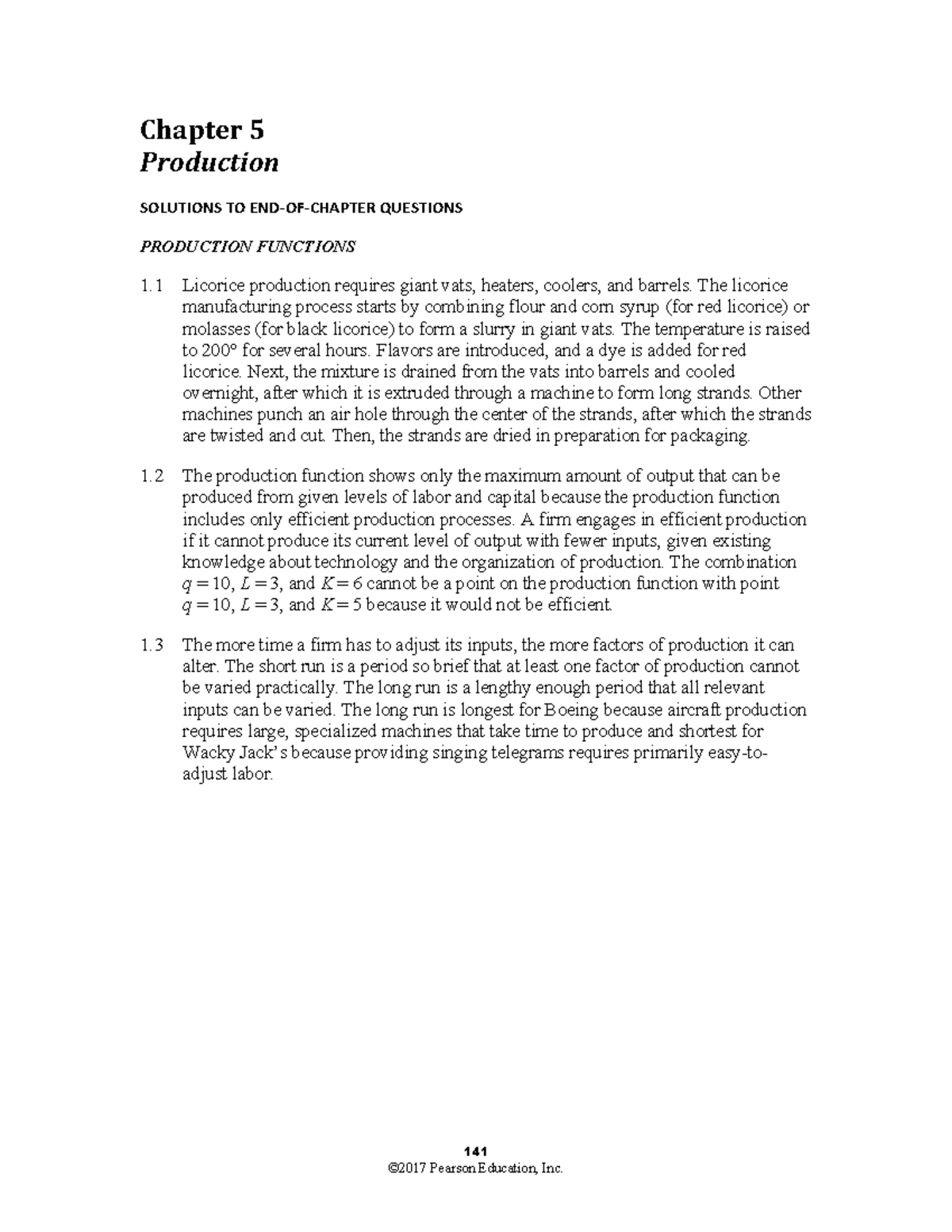 Books PPT Upload and consideration - 141 Chapter 5 Production SOLUTIONS ...