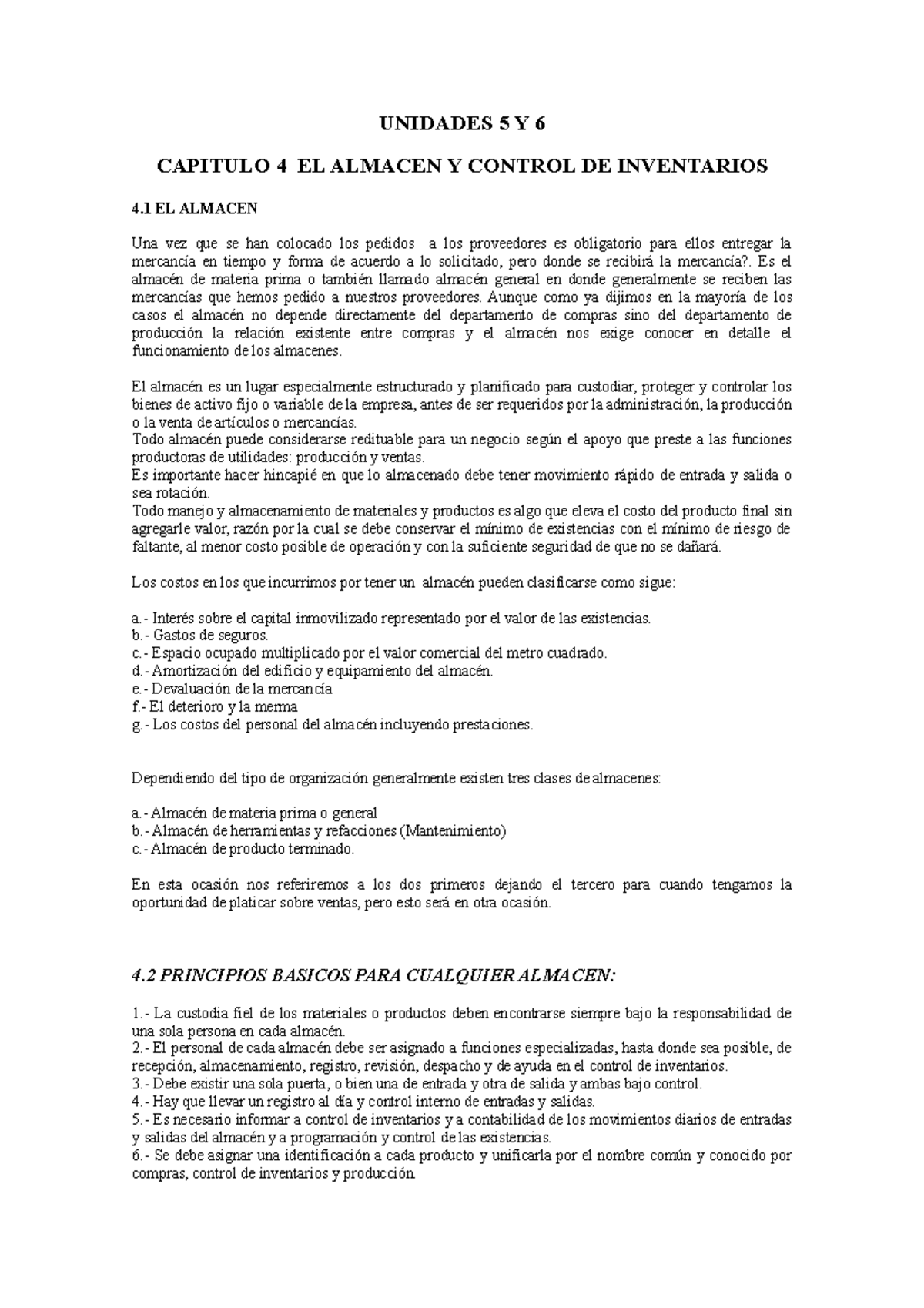 Inventarios Y Almacenes Unidad 5 y unidad 6 gestión de la producción ...