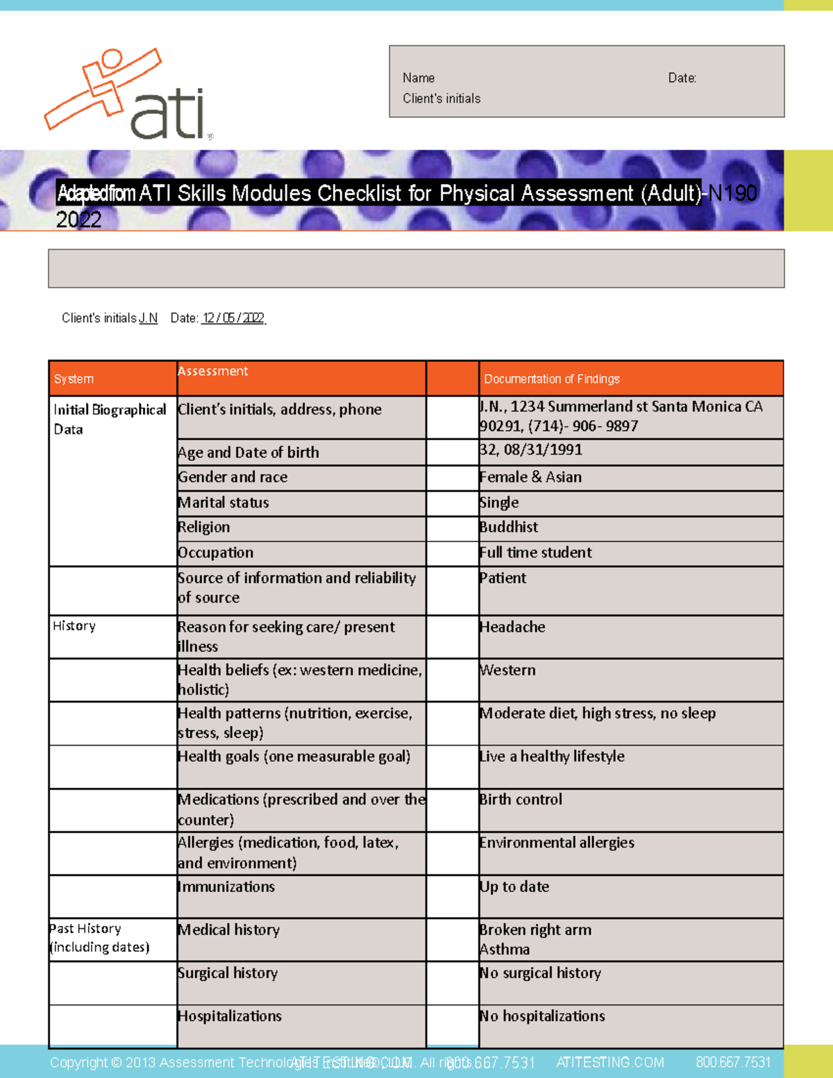 [Letter3 5] Comprehensive Physical Assessment Of An Adult Posttest - 67lwh2d