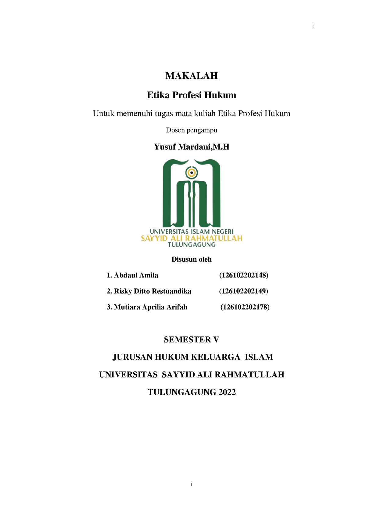 KEL.5 Etika Profesi Hukum - I I MAKALAH Etika Profesi Hukum Untuk ...