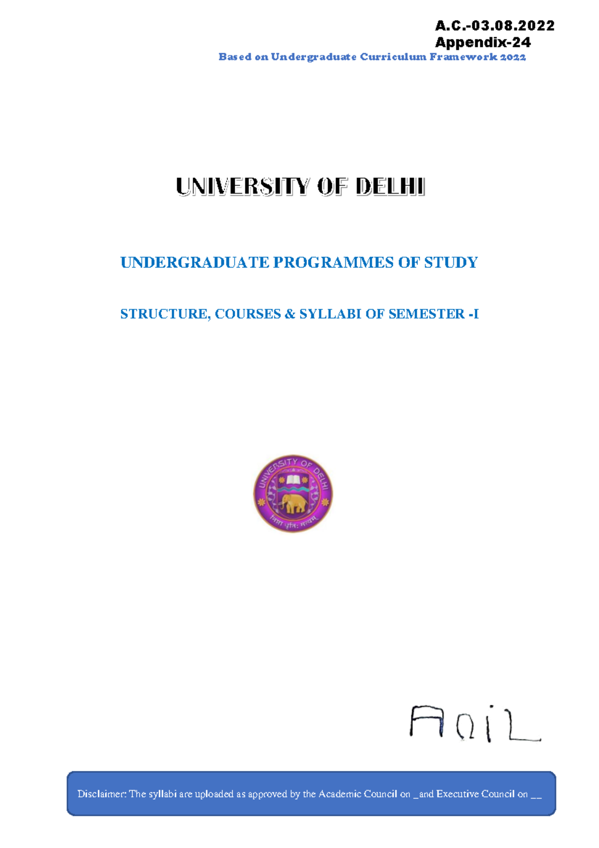 13092022 Appendix-24 - Based on Undergraduate Curriculum Framework 2022 ...