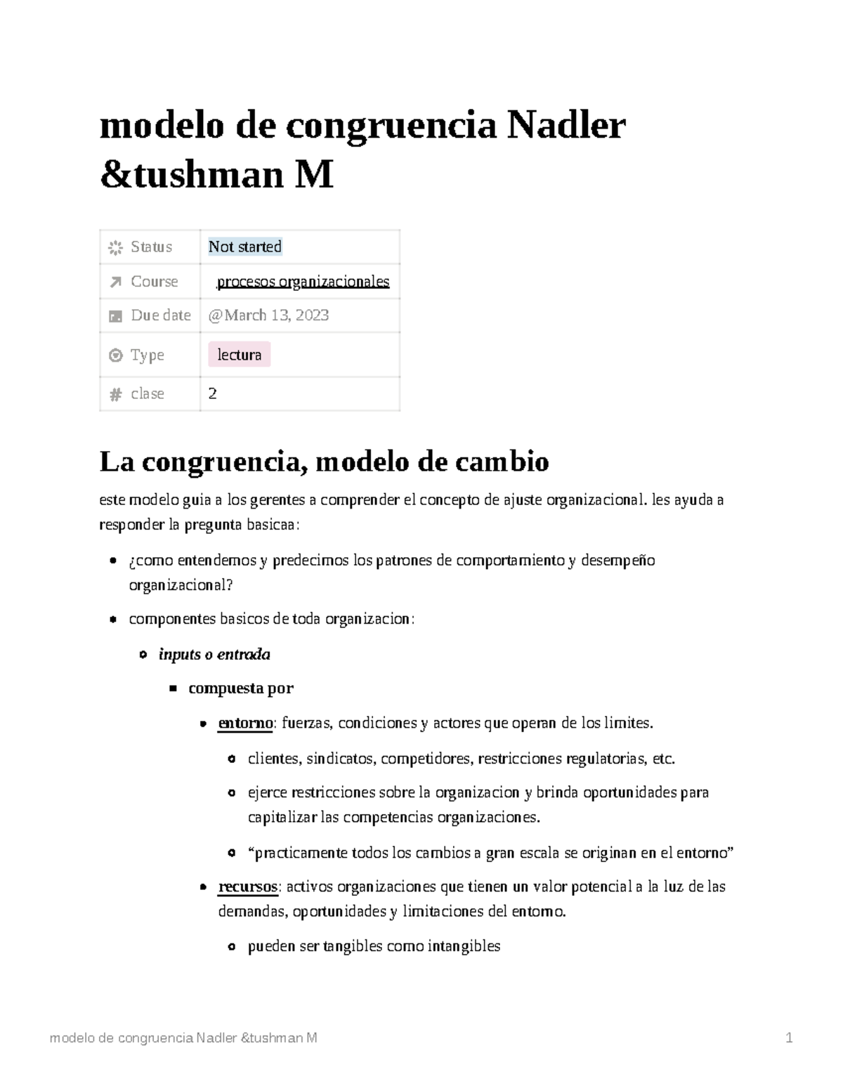 Modelo de congruencia Nadler tushman M - modelo de congruencia Nadler ...