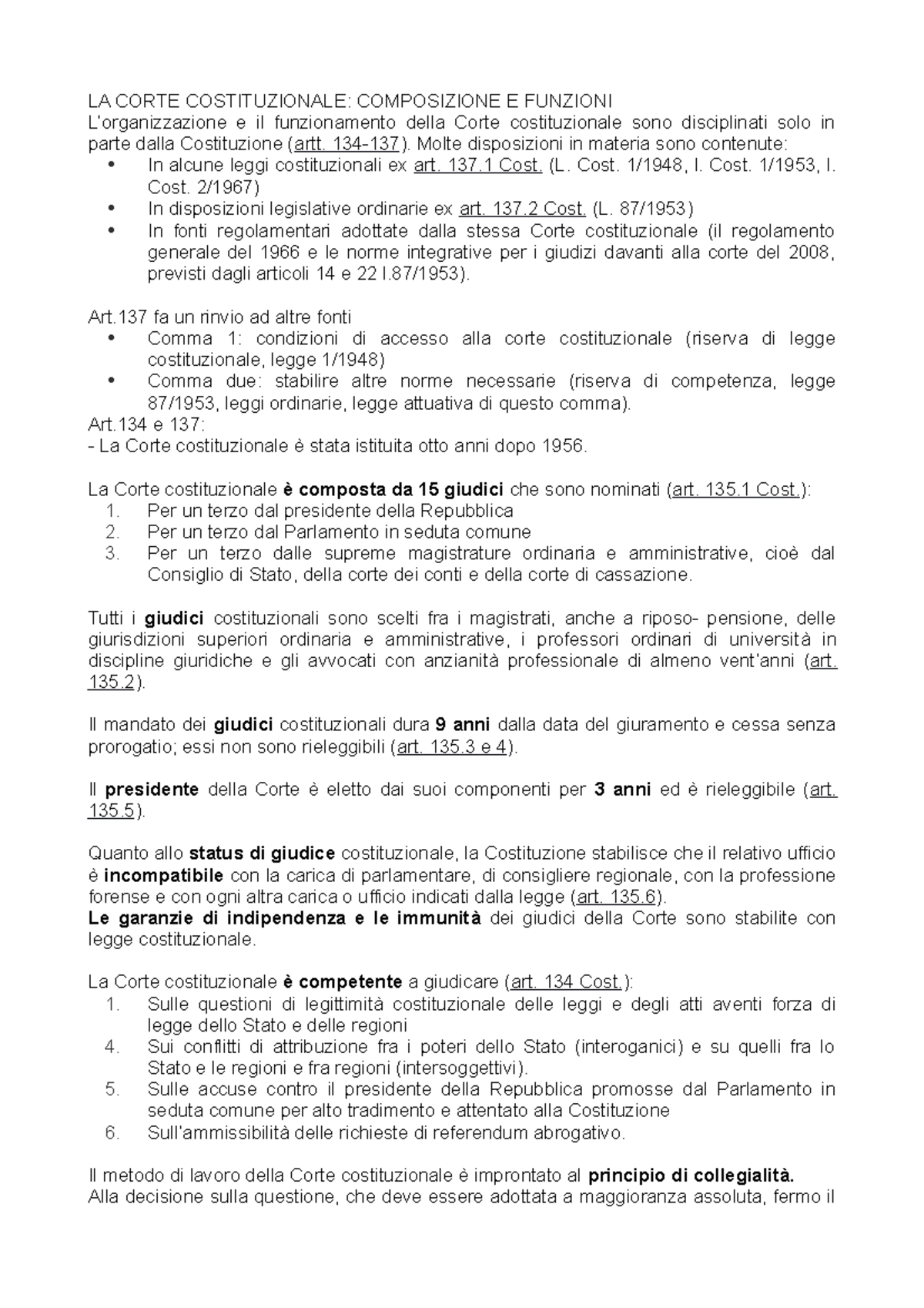 La Corte Costituzionale è Composta Da