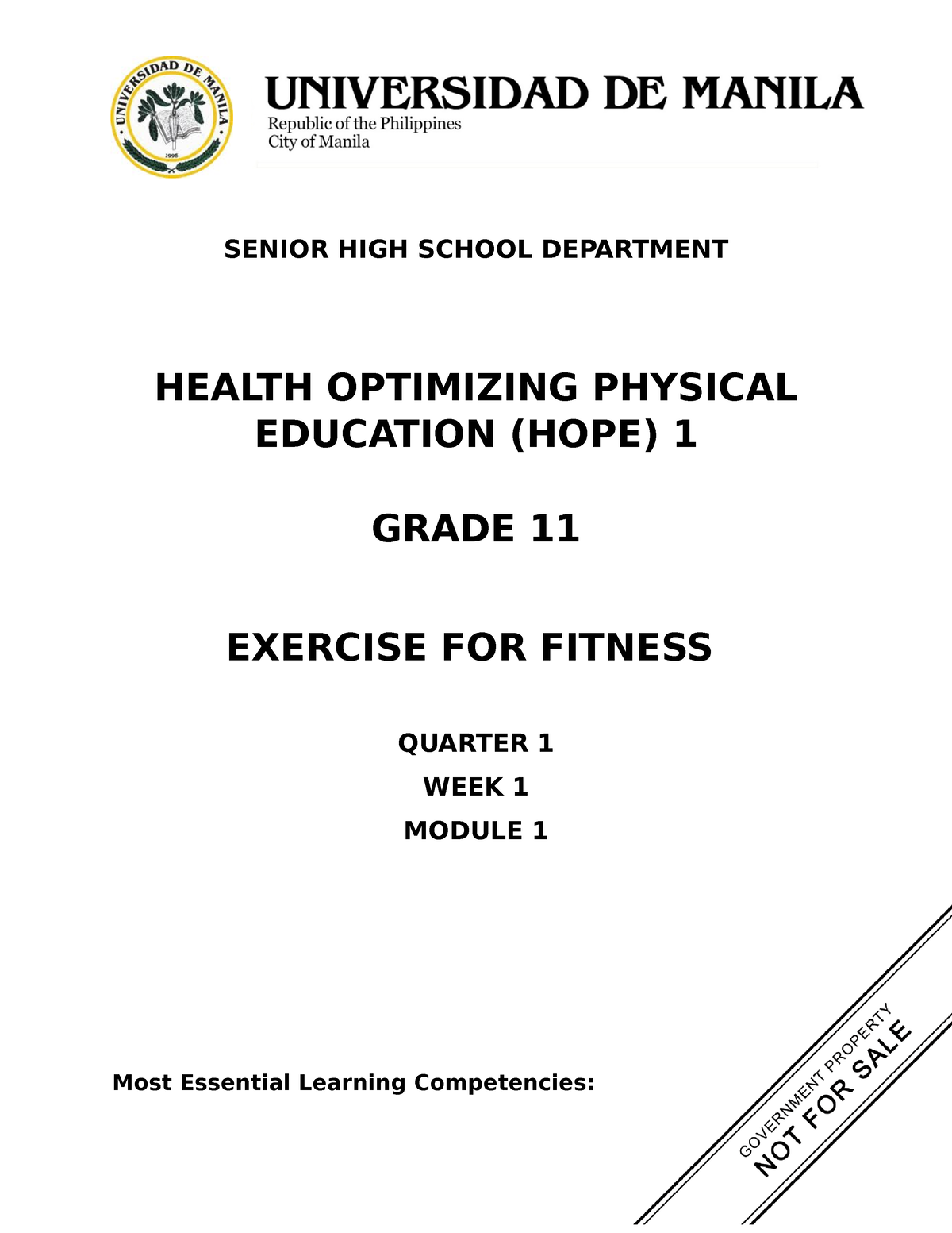 534984213-Phed1-Module-1 - SENIOR HIGH SCHOOL DEPARTMENT HEALTH ...