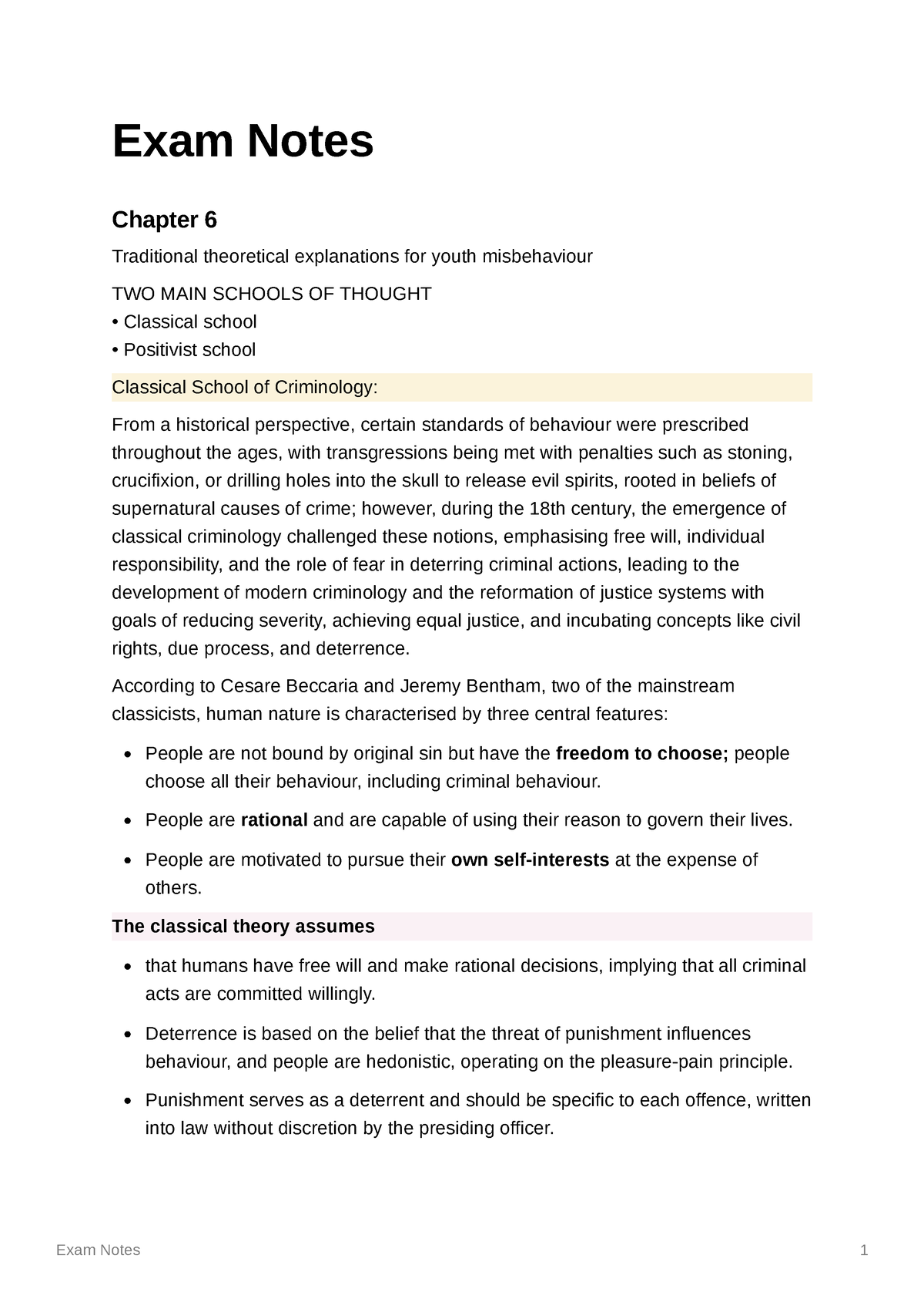 Chapter 6 Section B - Exam Notes Chapter 6 Traditional Theoretical ...