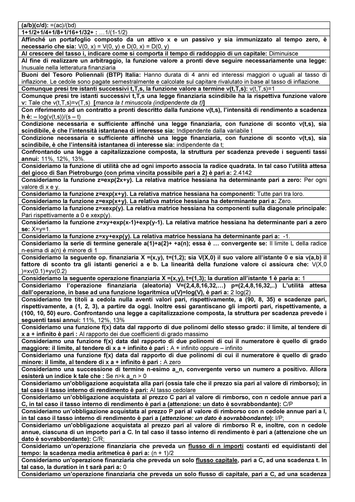 Elaborato 1 Matematica Finanziaria - Studocu