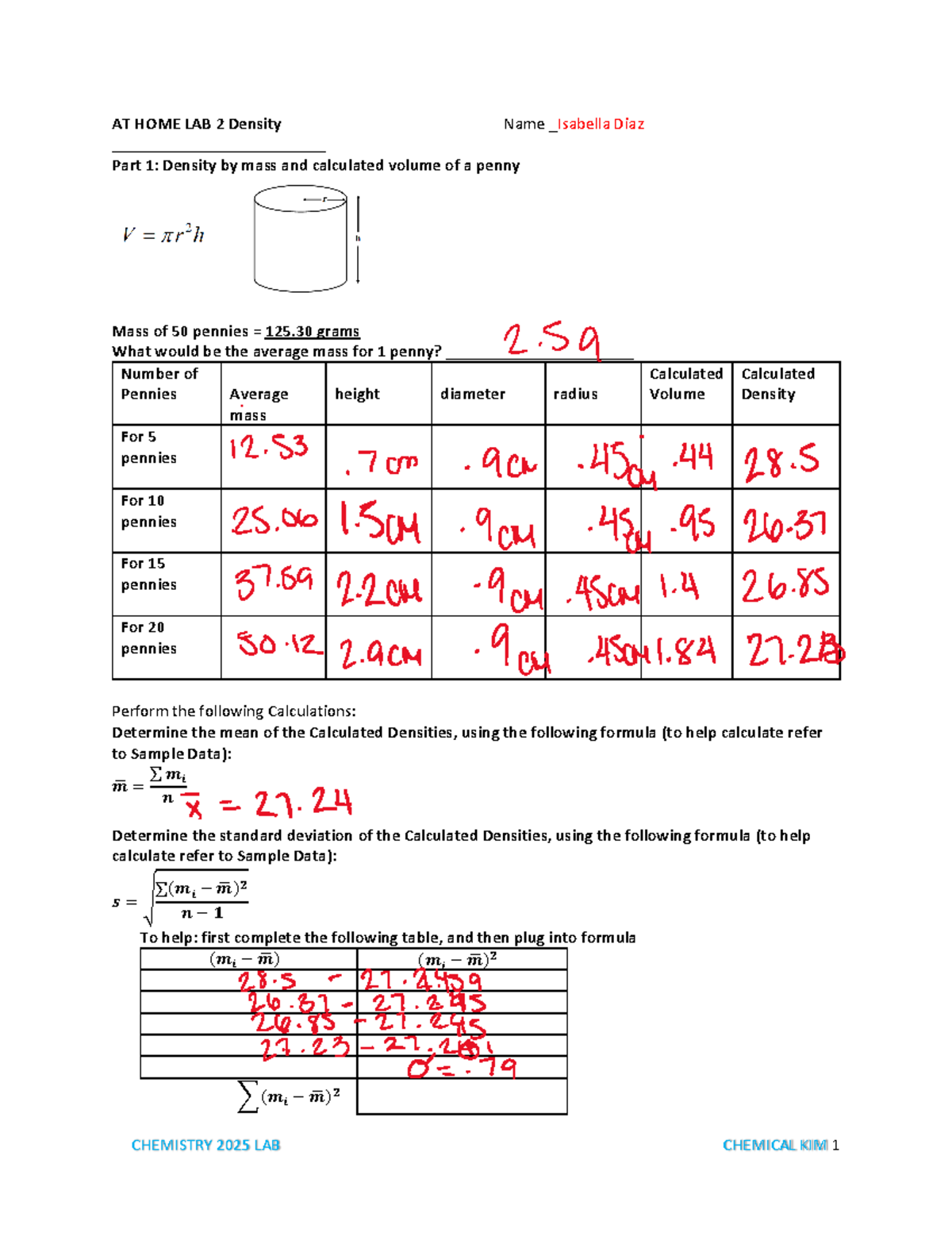 Lab02 Athome - Lab Work At Home - AT HOME LAB 2 Density Name _Isabella ...