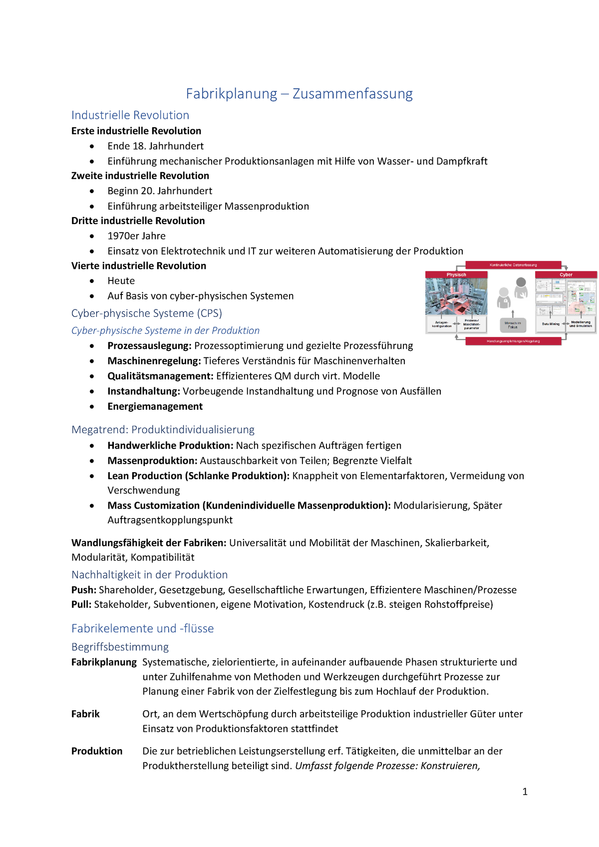 FAP Zsm - Zusammenfassung GP - Fabrikplanung – Zusammenfassung ...