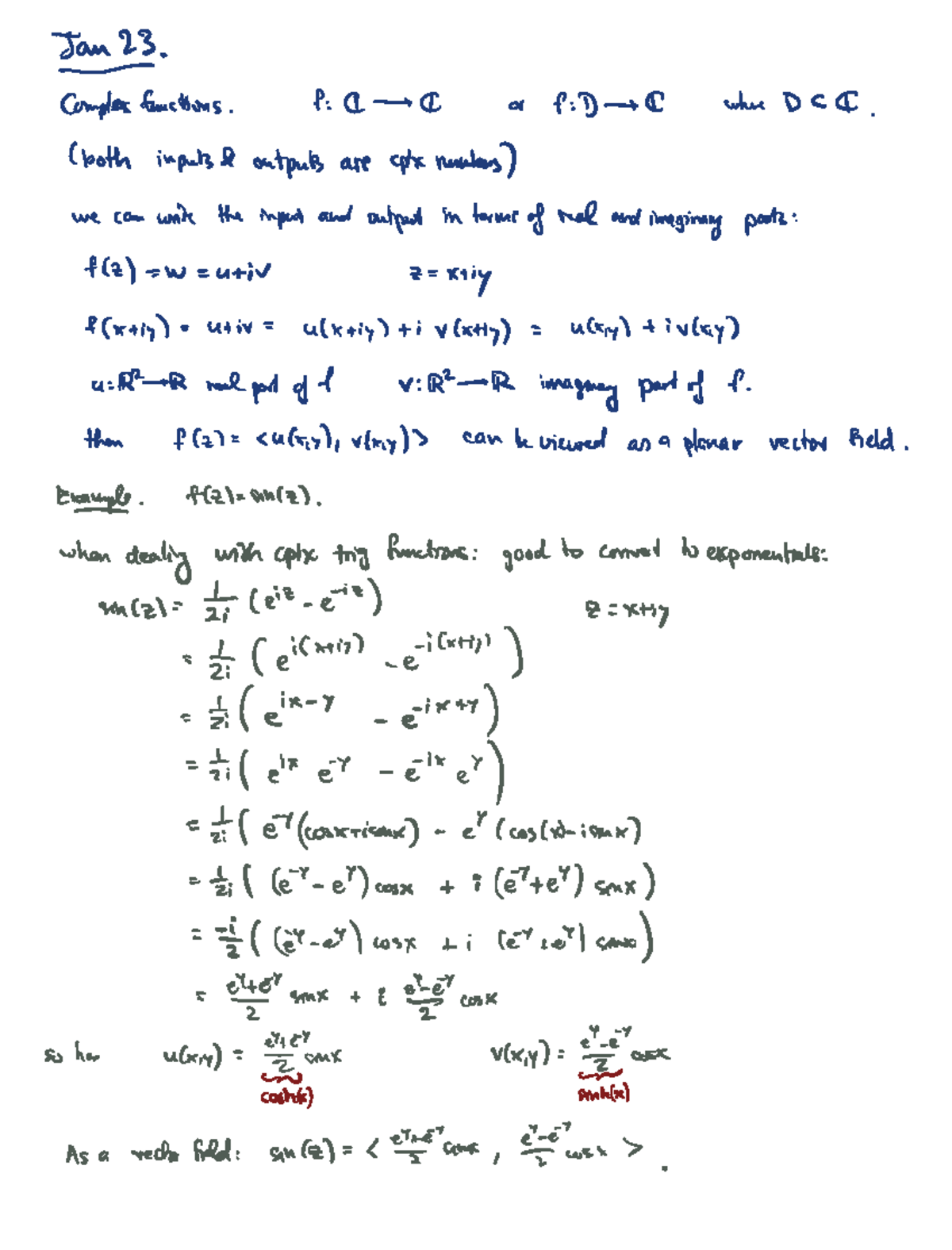 Jan 23-1 - LECTURE BY PROF - Complexfunctions F Q I ar f D d whee D C G ...