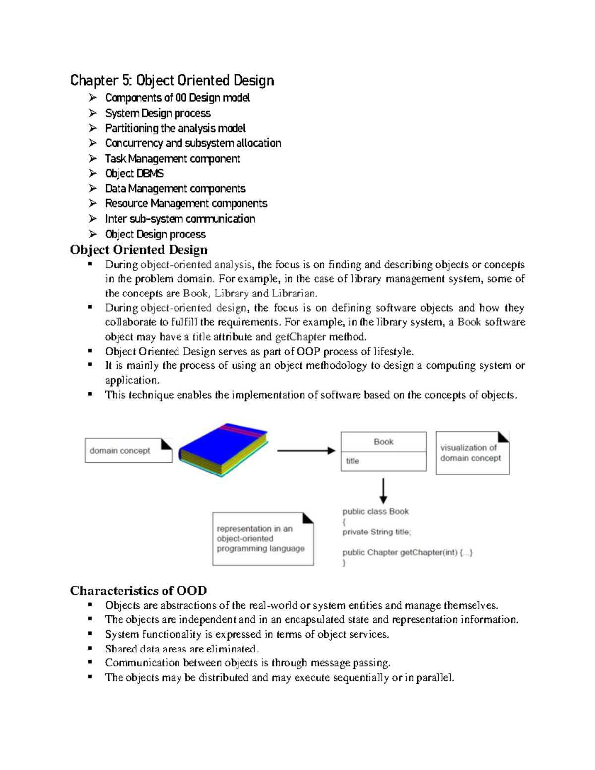 Chapter 5. Object Oriented Design - Chapter 5: Object Oriented Design ...