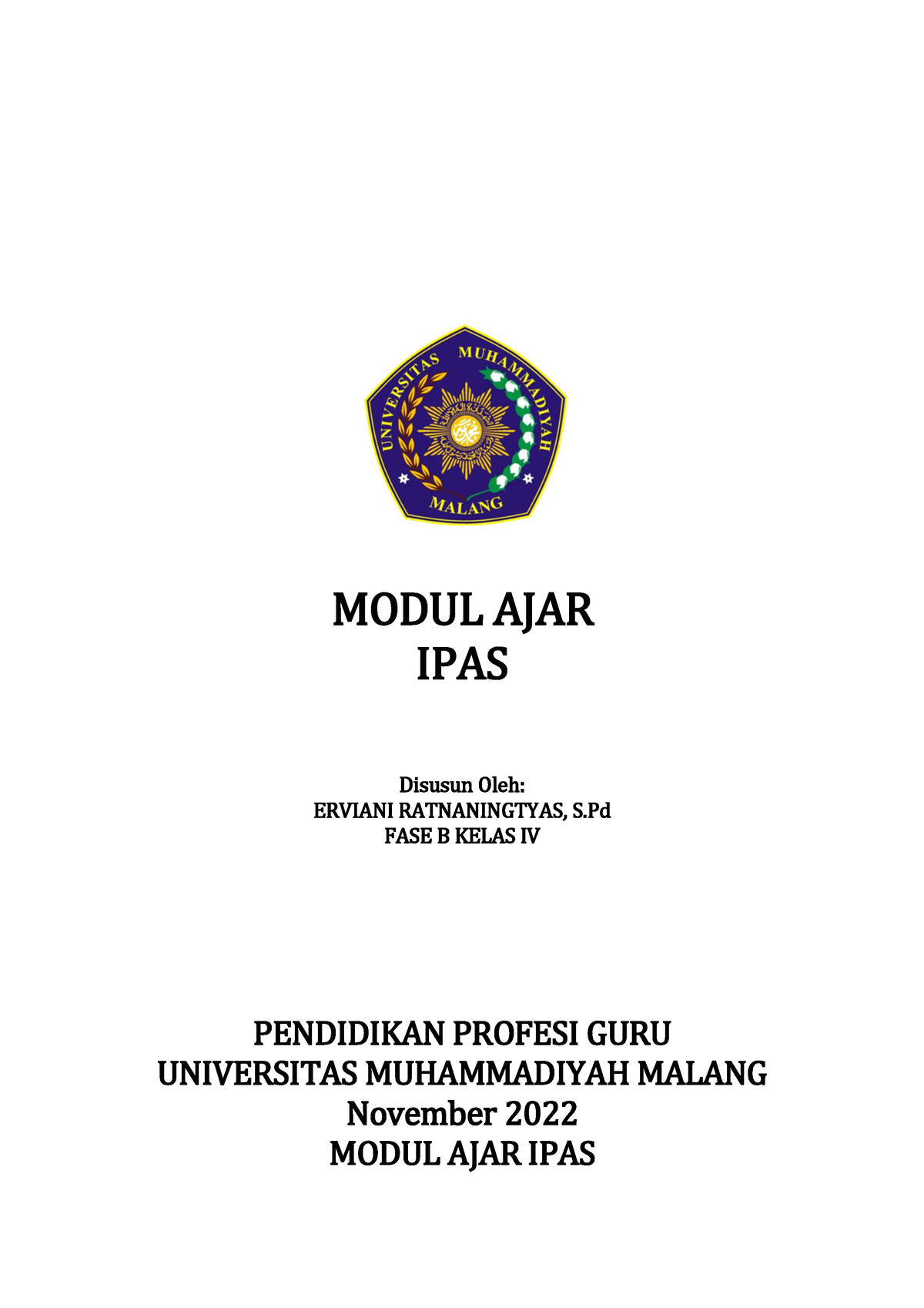 Modul Ajar Ipas Kelas Iv Fase B Modul Ajar Ipas Disusun Oleh Erviani Ratnaningtyas S Fase B 0061