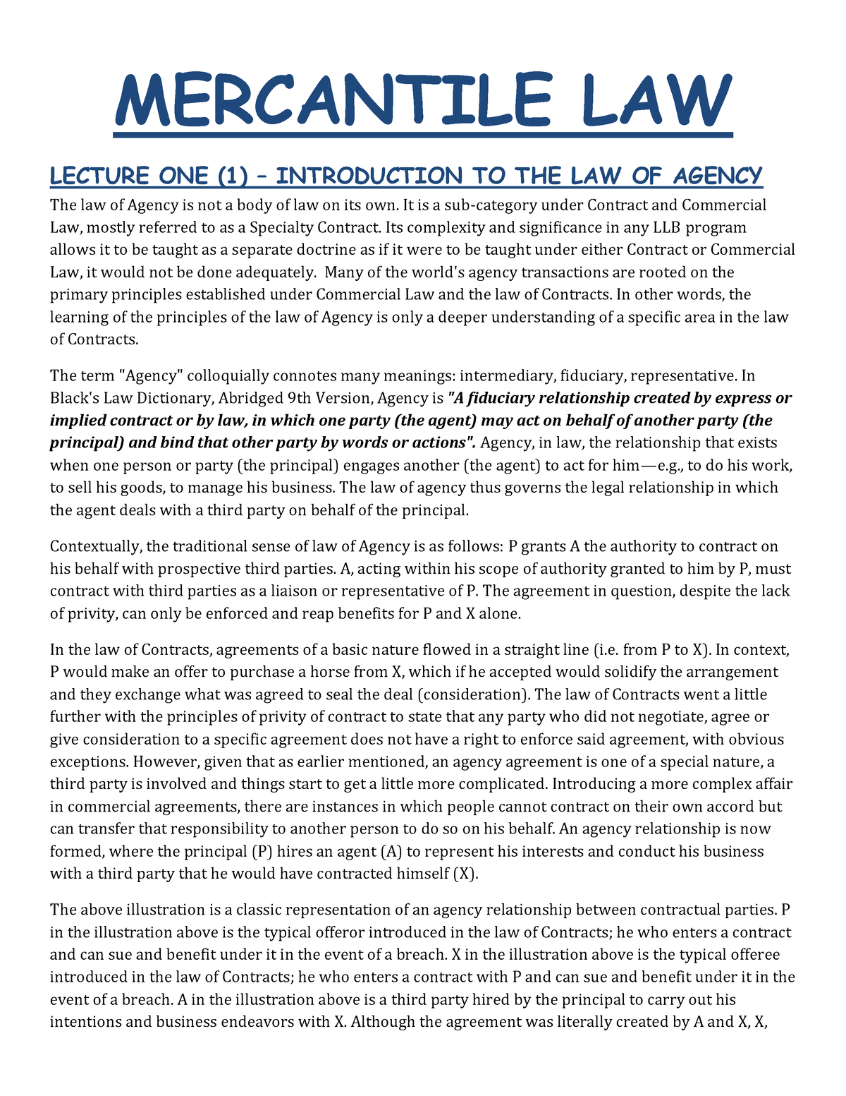 mercantile law research topics