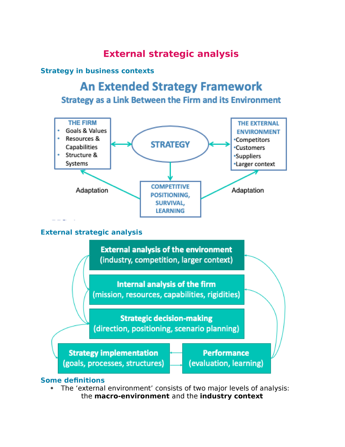 External Strategic Analysis - External Strategic Analysis Strategy In ...