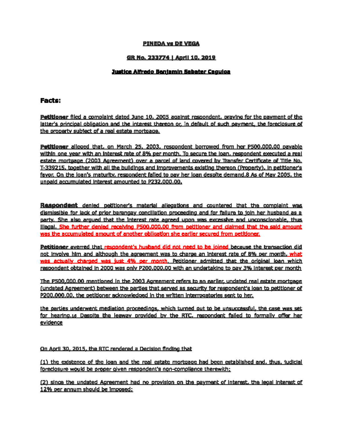 Case-digest - Case summary - BS accountancy - Studocu
