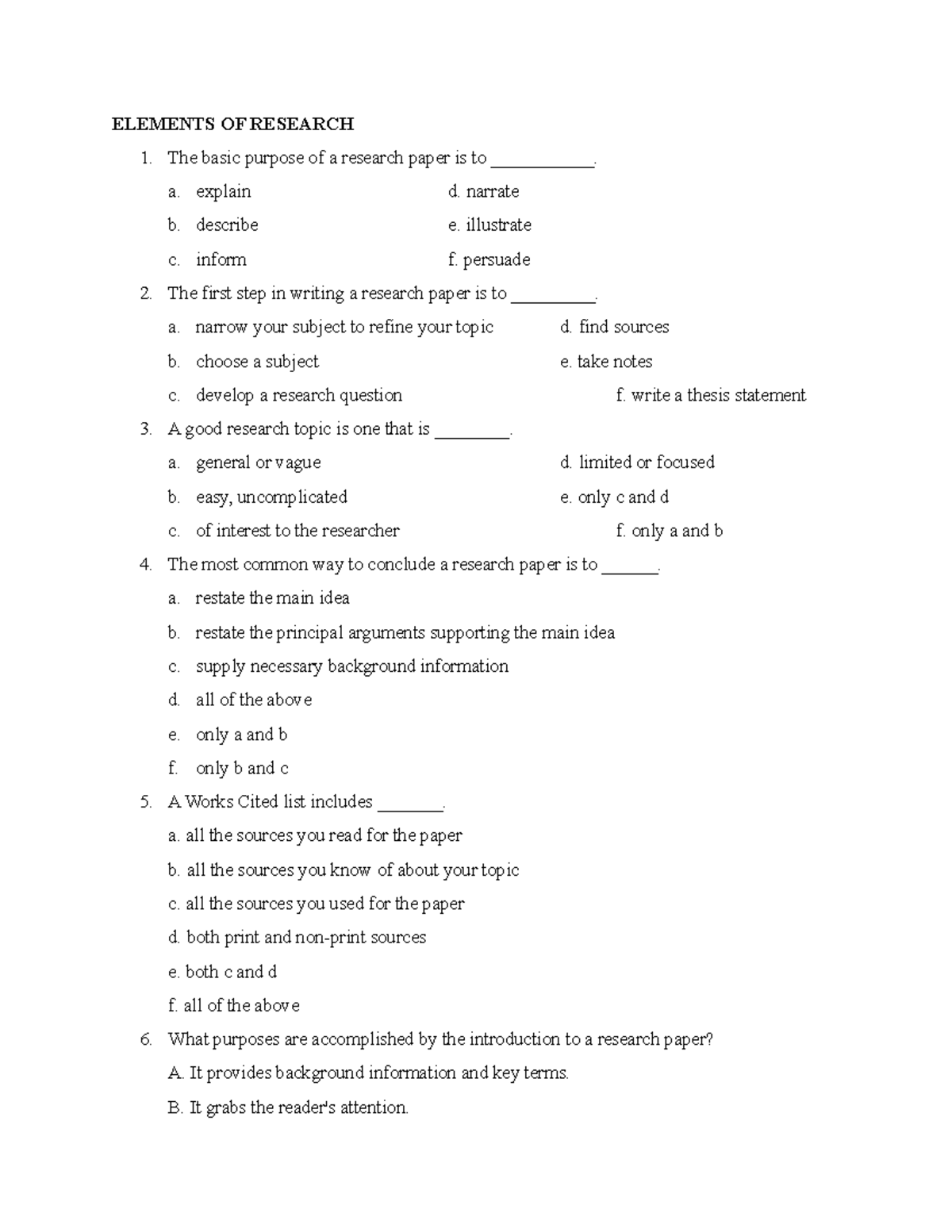 Modules - NOTES - ELEMENTS OF RESEARCH The basic purpose of a research ...