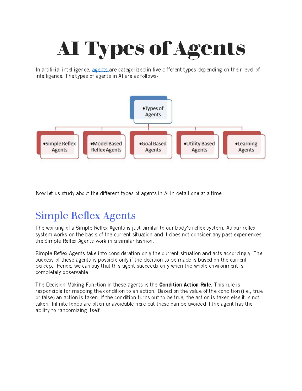 What Are the Different Types of Intelligent Agents?