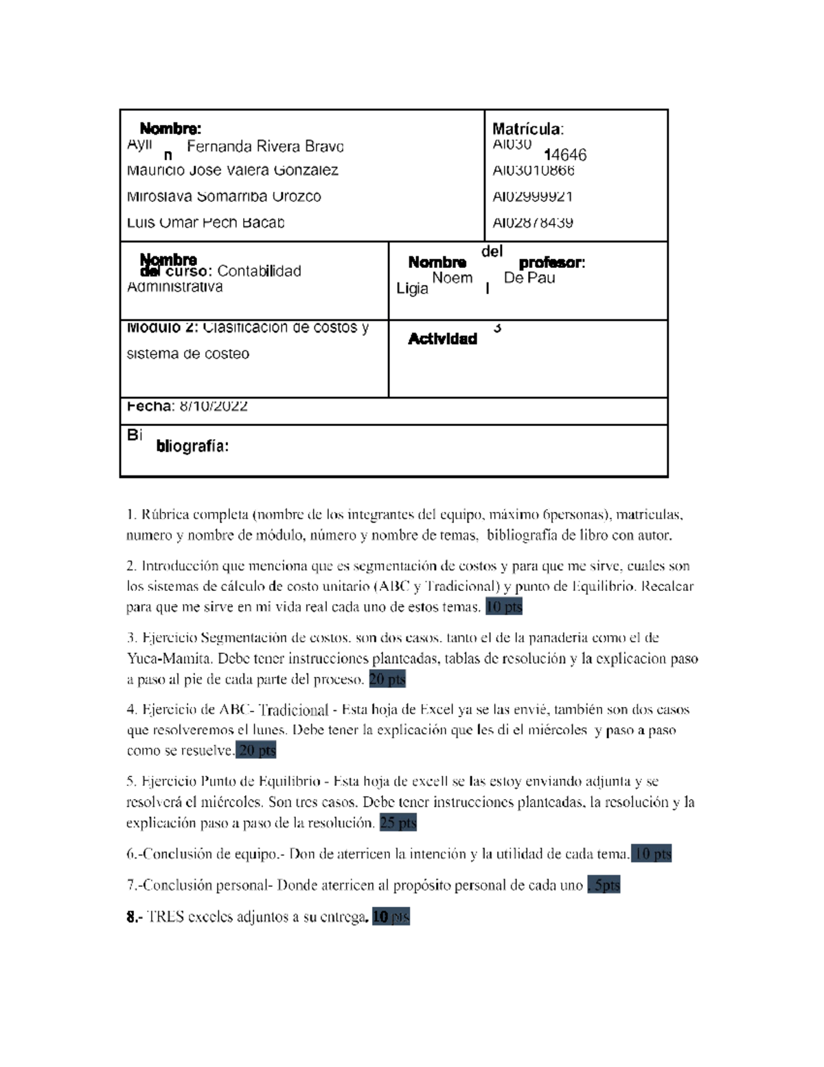 Actividad 3 Contabilidad Administrativa - Studocu