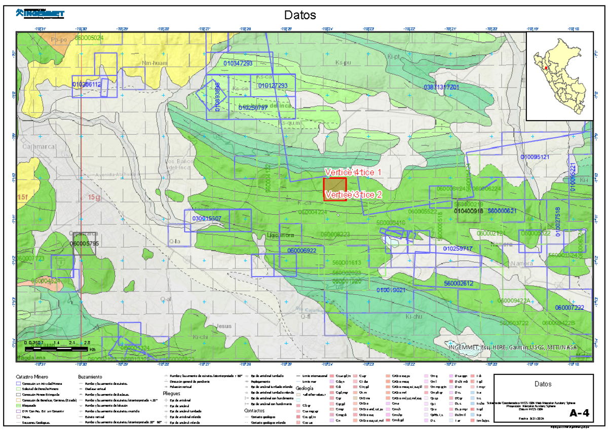 MAPA Geologico - Mapa - Vertice 1 Vertice 3Vertice 2 Vertice 4 INGEMMET ...