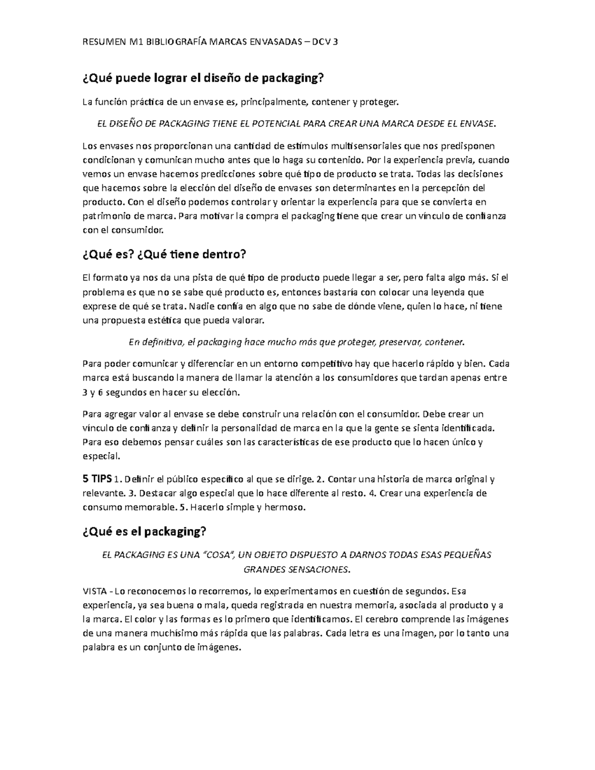 Resumen Libro Marcas Envasadas - DCV3 - ¿Qué puede lograr el diseño de ...
