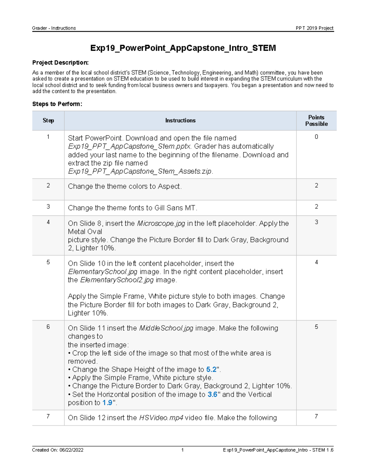 Exp19 Power Point App Capstone Intro STEM Instructions - Exp19 ...