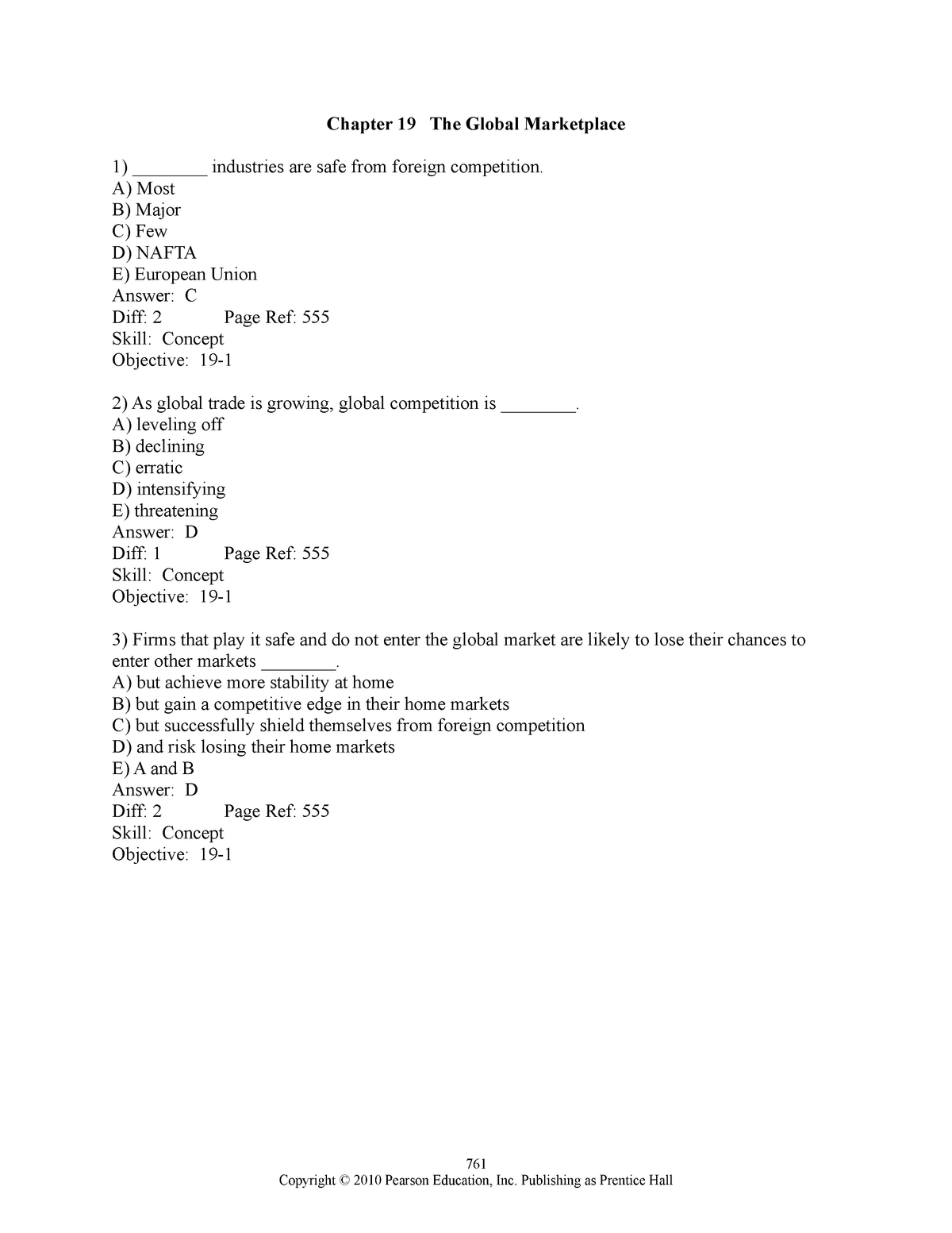 Exam 2019, Questions And Answers - Chapter 19 The Global Marketplace ...