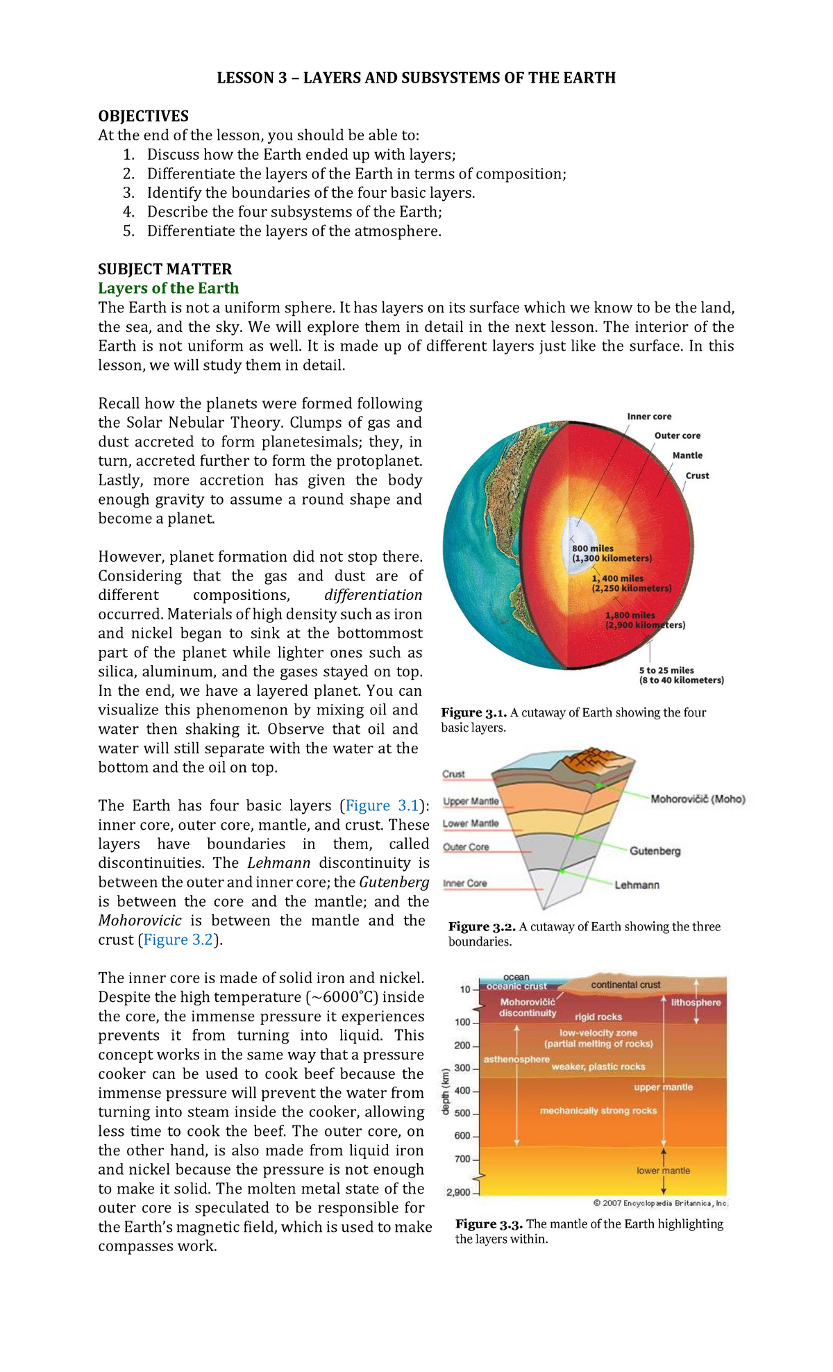 essay about subsystem of the earth